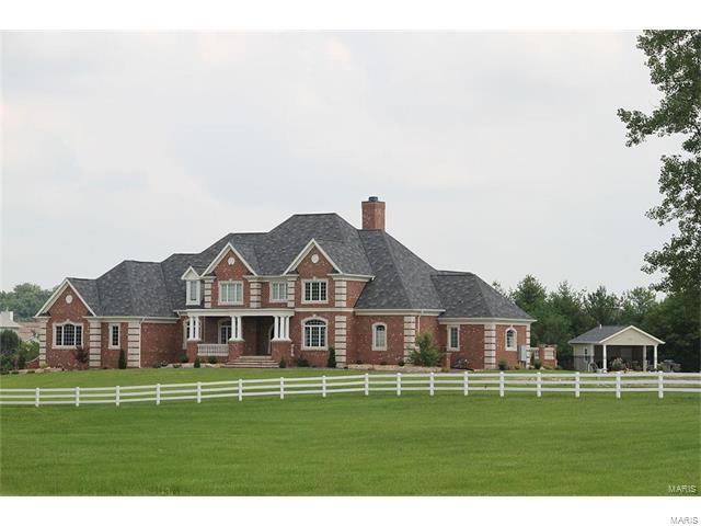Beautiful,custom home located on 10 private acres right in town. MAIN FLOOR Features an elegant MASTER SUITE with plush bath,fireplace,patio overlooking pool and lake. LIBRARY with french doors,built-ins. Formal Diningroom. Living and Familyrooms have fireplace,opens to COVERED PATIO. Gourmet KITCHEN with granite,stainless appliances,walk-in pantry. BREAKFAST Bay,Mudroom-WOOD FLOORS THROUGHOUT. UPSTAIRS has 3 private bedroom suites,laundryroom,mediaroom,office.Walkout LOWER LEVEL is perfect for entertaining with beautiful WETBAR/KITCHEN,in-home THEATER,gameroom,FAMILYROOM and covered patio W/ FIREPLACE! Property also includes Inground pool and Poolhouse, An Additional one story,3 bedroom/2 bath cottage-1578 sqft., A 40x60 Garage/Barn with 4 overhead doors, A full sized basketball court, A 40x60 horse barn, and an additional parcel #03-34.0-414-041. Whole property is FENCED.Gated entrance.