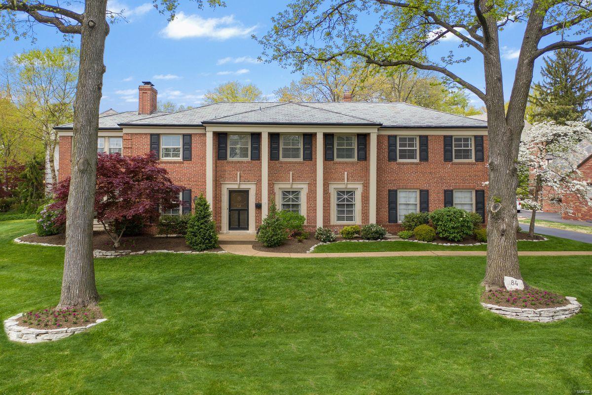 Updated Elegance in the private tree-lined Lake Forest. Prepare to Fall in Love with this Sophisticated home updated for today's lifestyle. First floor offers traditional center hall plan with large DR & butlers pantry, expansive LR with centerpiece fireplace, window-walled sunroom off walk-out patio, and the sought after Great Room Gourmet Kitchen featuring lg center island and top of the line appliances. Kitchen boasts walk-out French doors to private brick patio and side entry 2 car oversized garage into mudroom with back door access to lrg driveway, perfect for outdoor play and add. parking. 2nd floor is complete with 5 bedrooms and 3 full baths. Large owner's suite has bright private office, his/her closets, built-ins, and updated bath. Bonus rec room in LL with fireplace. Move in ready with refinished hardwood floors throughout entire home, plantation shutters, neutral colors, and décor. Perfect home in the perfect neighborhood, Clayton Schools. Welcome Home! Additional Rooms: Mud Room, Sun Room