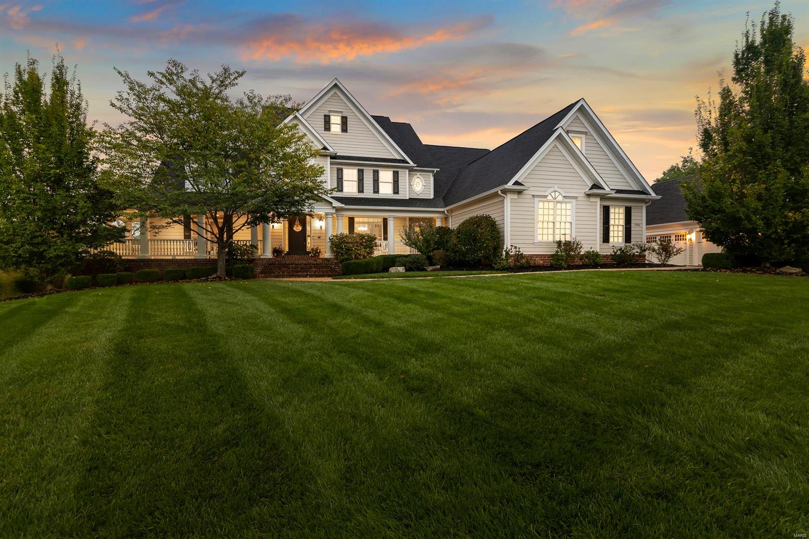 Stunning executive style 1.5 story, 6 bedroom, 4.5 bath 6 car oversized garages on a private cul-de-sac. Amazing 2.78 level acres backing to trees with custom covered outdoor living area. Many features including hardwoods, built-ins, boxed beam ceilings, 9' ceilings throughout. Spacious kitchen offers custom cabinetry, granite tops, pro series appliances, walk in pantry, center island with breakfast bar, adjacent is the breakfast room & vaulted hearth room with 2nd gas fireplace. Main floor laundry/mudroom w/ ice maker. Large main floor master suite with coffered ceiling, his and her walk-in closet; spa-like retreat master bath with separate soaking tub with walk-in shower, dual vanities. Upstairs includes 5 spacious bedrooms with 3 full baths plus additional bonus room. Continue entertaining in your private backyard. Covered Outdoor living with remote operation, large deck & patio with grilling and TV area, & and impressive views over perfectly manicured level yard. Additional Rooms: Mud Room