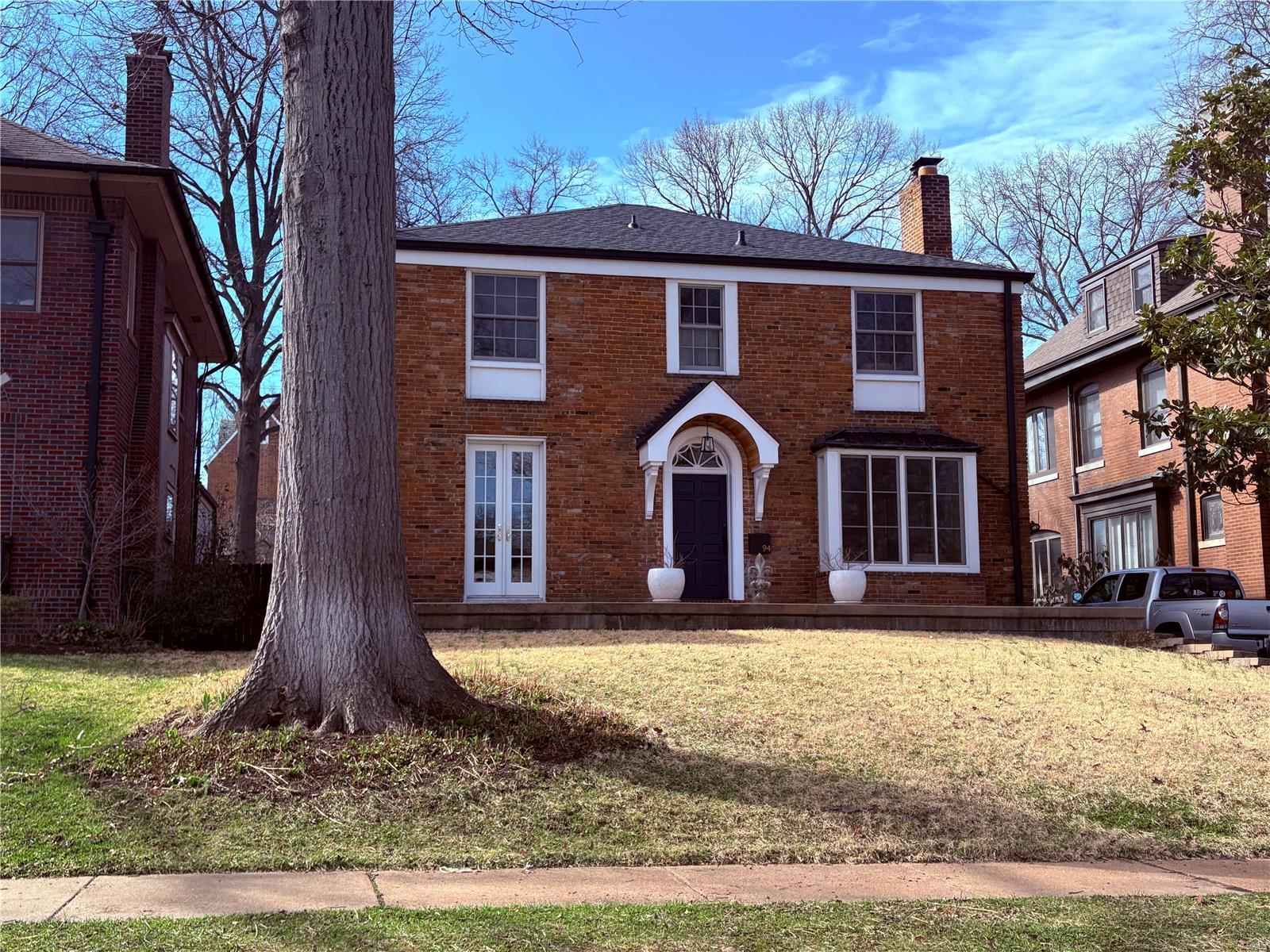 Hillcrest neighborhood, home to one of the most sought after location in all of St. Louis. Once in a lifetime opportunity to own a piece of St. Louis History, walk to Forest Park, ice cream, acclaimed restaurants, all within a few blocks. Vibrant living among the most beautiful surroundings showcasing finest in old-world craftsmanship. Soaring ceilings, elegant foyer, LR w/fireplace opening to a den/library, family room addition with built in wall of cabinets for ample storage. Overlook the outdoor landscape with a patio and privacy perfect for entertaining, formal dining room w/crystal chandelier, original staircase. Kitchen updated with center island, double ovens, stainless appliances. Newer windows. 4 beds/4 baths, L/L ready to be finished for more living space. Primary suite w/shower. In a word, Spectacular.  Now is your chance to own your DREAM HOME in a DREAM LOCATION! Let your creative juices flow!