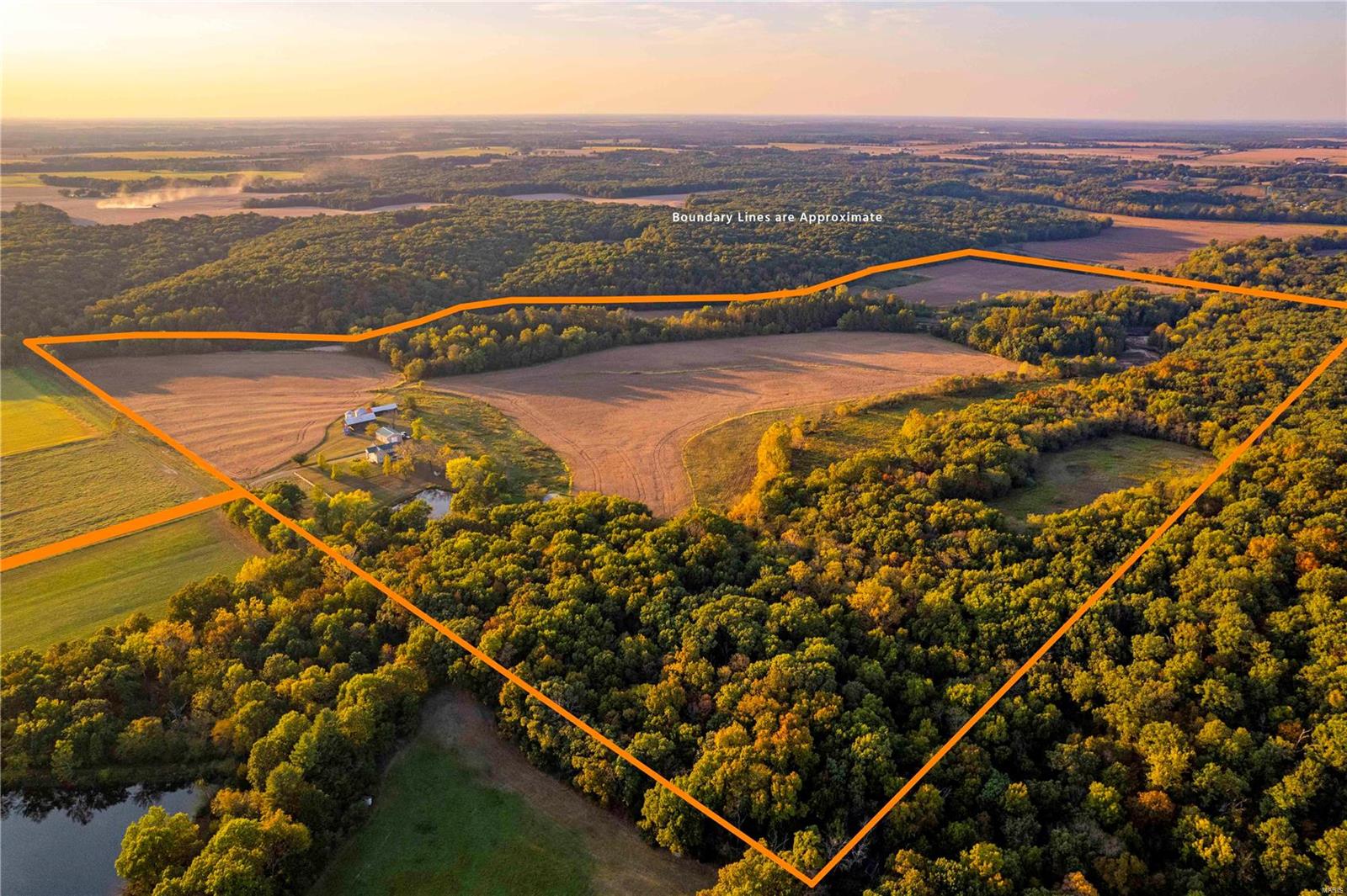 This farm is a must see; 167 ac with 69 in beans, 5 in CRP, and the rest in timber and dormant fields. Amazing hunting or family retreat opportunity. There is a creek running through the property and serves as a wildlife corridor. The CRP creates great bedding and cover. Dormant fields are ready to be reclaimed. The homestead is a huge value. Multiple outbuildings include a 35x50 machine shop with concrete floor and 12x12 doors, 2 large pole barns, a 45x65 barn, and 2 grain bins with new blowers. The 2896 sq ft home is in great shape with solid oak floors. 4 bed/4 baths are arranged with master suit on the main with another master suite on the 2nd floor and 2 add’ bedrooms and hall bath. There is a large kitchen with abundant counter space with dining or living overlooking a sweeping view of the farm. The front room can serve as dinning or living room. There is also a utility with bathroom. The walk out basement can be finished. Lastly, the covered porch will be a favorite spot.