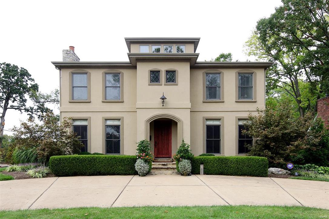 Exceptional design and stunning architecture just steps from downtown Kirkwood!  The foyer showcases the stunning 2.5 story staircase and leads to an open parlor adorned with built-in bookcases.  The completely updated kitchen features custom cabinetry and top-of-the-line appliances: Viking, Bosch, Dacor.  Through the luxury butler pantry you’ll come to the large dining room with woodburning fireplace.   The family room features a gas stone fireplace, coffered ceilings, windows & French doors to a gorgeous patio that offers the best of outdoor entertaining.  Enjoy a fabulous master suite with an exceptional closet on the 2nd floor.  A second bedroom suite, two additional bedrooms with a Jack & Jill bath complete the second floor.  Finished lower level with movie theater, game room, and half bath.   Additional features include main floor laundry, a private guest suite, and 3-car garage! This is truly a magnificent home!