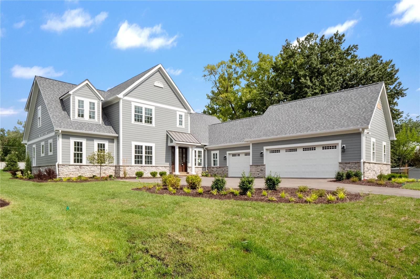 Completed and ready for your buyer! Exciting Opportunity to own a custom built new home located on a private lane with only fourteen homes in the heart of Ladue within walking distance of schools, boutique shops & easy access to Highways. Approximately 1/2 acre lot, 3,311 sq/ft spacious story and a half home with 4 Bedrooms, 3 full Baths & Powder Room. Gourmet kitchen w/stainless appliances, center island, quartz counters opens to Breakfast Room & Living Room w/fireplace. Master Suite boasts 2 walk-in closets, spa-like Bath with raised vanities, under-cabinet lighting,linen closet and shower room. Second floor features 3 bedrooms & 2 Baths each w/raised vanities, quartz tops and under-mounted porcelain sinks. Side entry 3 car garage, heated, 11' ceiling height, 8' insulated garage doors. Maintenance free exterior "James Hardy" cement board siding, limestone to bottom of windows skirting the entire house. Optional finished 2,180 sq/ft, deep pour Lower Level. Inground sprinkler system.