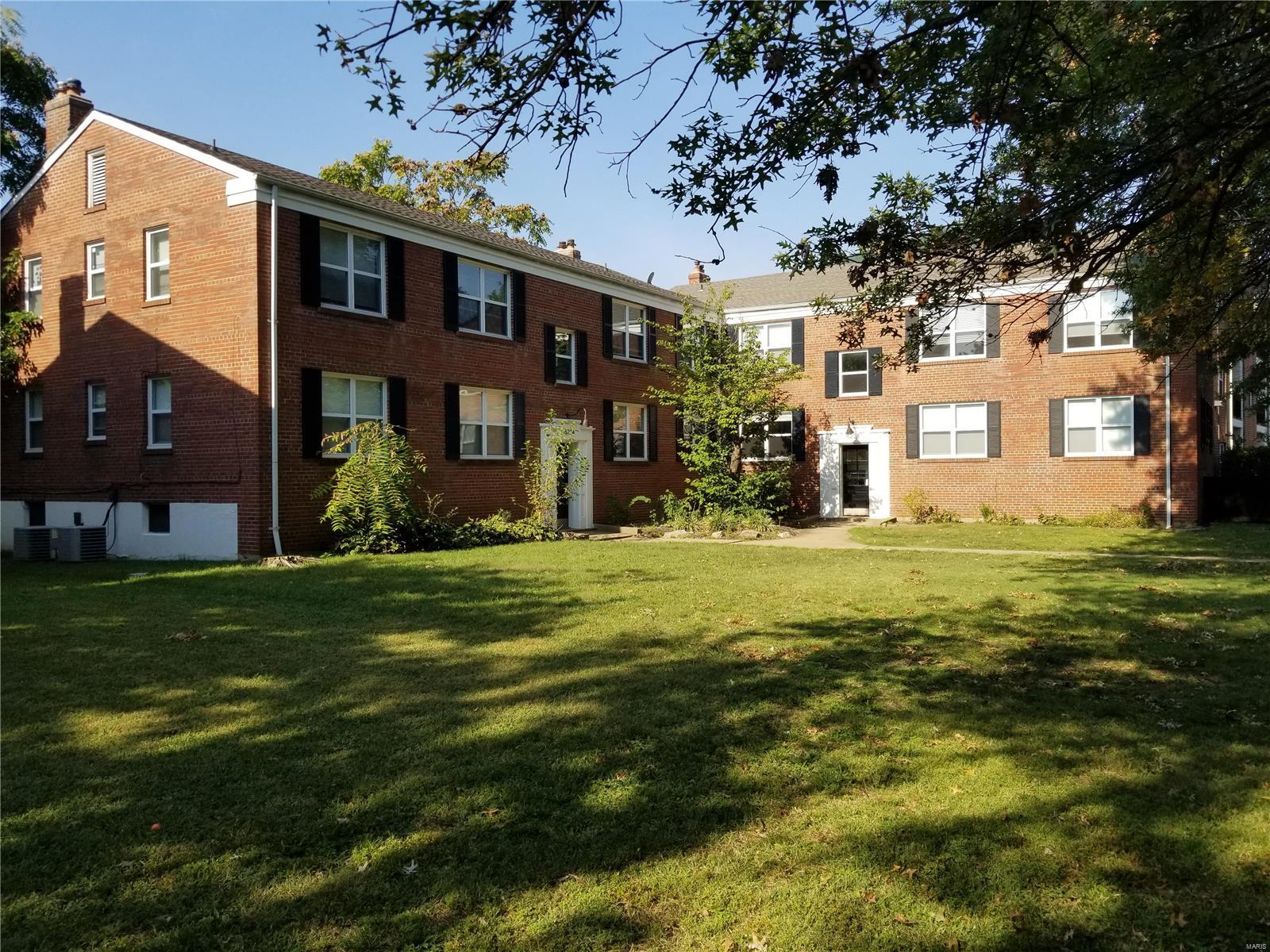 Classic St. Louis Hills. 8 unit building steps from Willmore Park. All units have two bedrooms, living room, dining room, kitchen and bath, and each has hardwood floors and insulated windows. Most have newer cabinets, appliances and granite counters. All units have private storage and individual washer/dryer hook-ups.