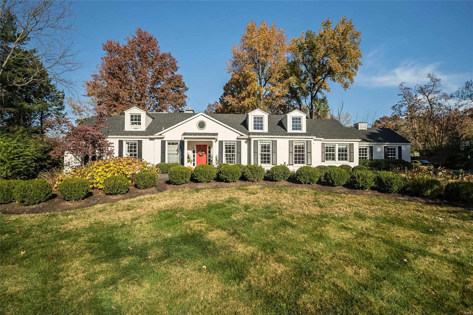 With extensive improvements throughout, this classic 1.5 story offers a sense of chic elegance & style with fabulous entertaining spaces. Situated on beautiful 1 acre lot in sought after Clermont Lane, entry leads to the formal living room with fireplace & lovely dining room. Recently finished, new white kitchen with quartzite countertops, top of the line appliances, butler pantry opens to the hearth room with fireplace flanked by built in bookcases with French doors to terrace, yard and pool area. Dreamy main floor primary suite with luxury master bath with separate vanities, free standing tub and incredible shower with Kohler system and 13x10 custom closet. Upper level has 3 bedrooms, 1 en suite, two share a jack & jill bath plus a darling bonus room, great for kids.Terrific mud/laundry room and 1/2 bath off the garage. Main & back staircases, partially finished LL, heated Pebble Tec pool w/ great terrace and landscaped grounds, wonderful natural light, circle drive and so much more.