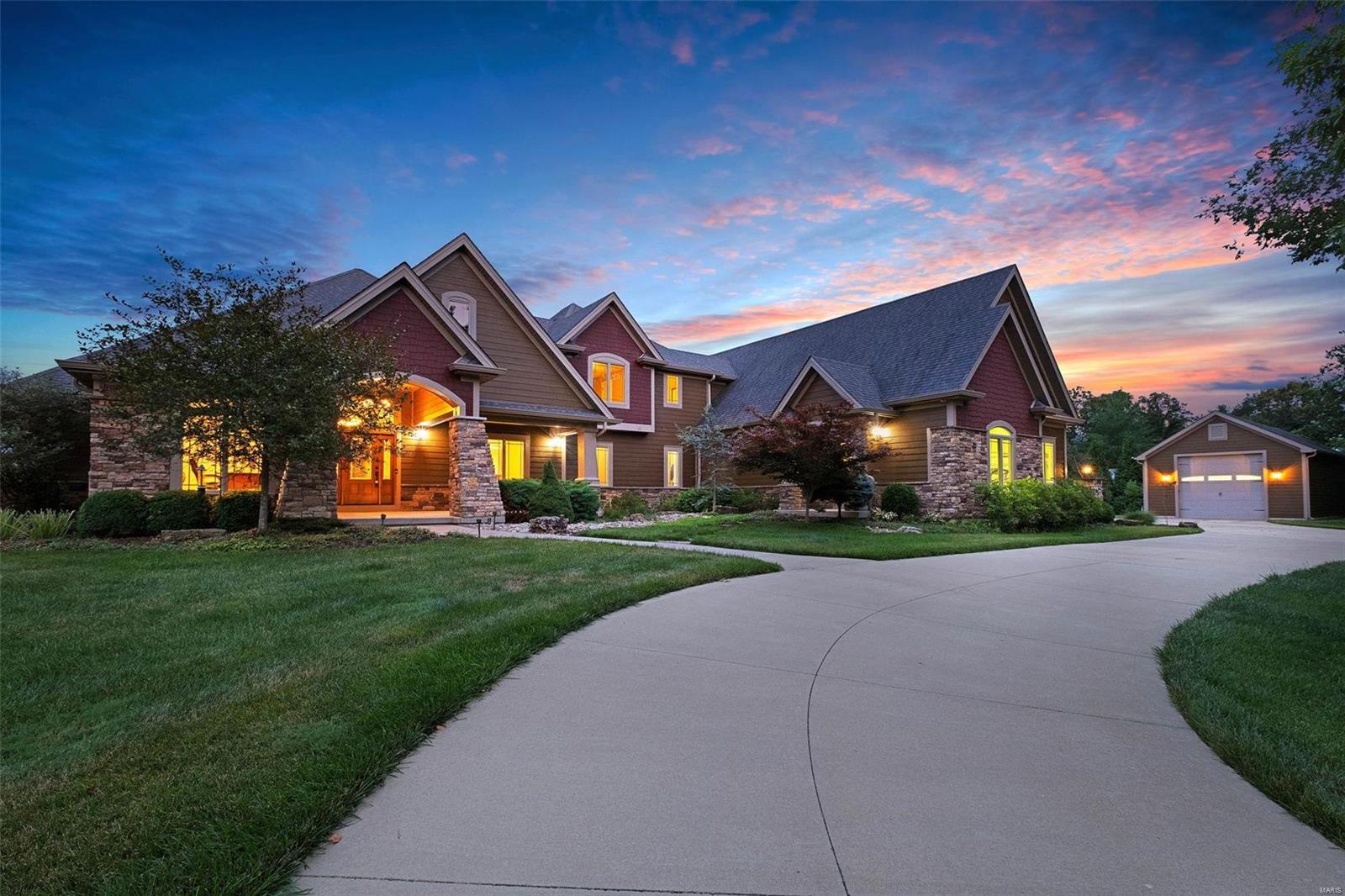 Stunning 1.5-story sits on a beautiful 3-acre lot offering a serene escape from the everyday hustle w/ over 6200 square feet of living space. Indulge your culinary passions in the gourmet kitchen where every detail has been carefully crafted to the ultimate cooking experience. Explore the lower level to find a haven for entertainment with a media room, wet bar, fitness room, a rec room, family room, 6th bedroom, and full bath. Immerse yourself in the refreshing 42x20 saltwater pool or relax on the covered deck. The 4-car attached garage not only accommodates your vehicles but also boasts a 1,000 square foot apartment above, providing a full kitchen, family room, private laundry hookup, bedroom, & full bath. Additionally, a detached RV outbuilding ensures ample storage for your adventurous spirit. With meticulous professional landscaping & a perfect blend of functionality & style, this property is a true sanctuary for those seeking the finest in comfort, convenience, and outdoor living. Additional Rooms: Mud Room
