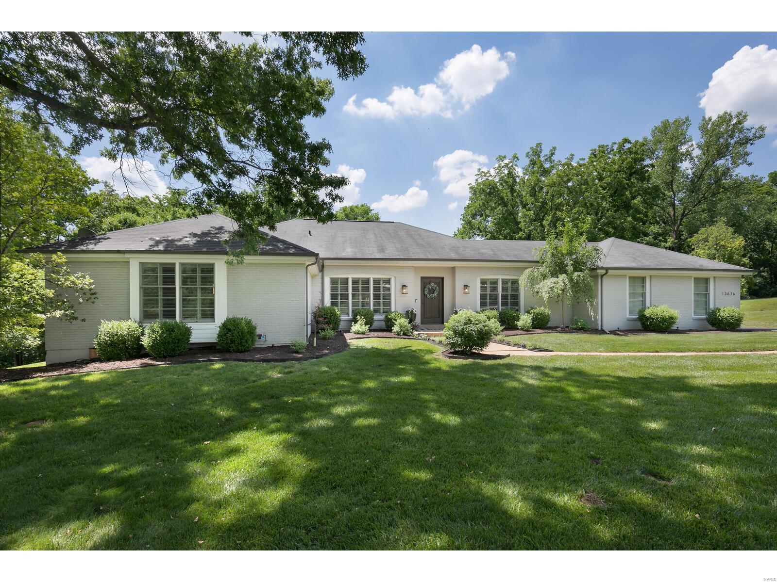 Renovated to perfection, this sprawling ranch has been updated inside and out.  Gorgeous outdoor oasis with new pool/patio, extensive landscaping, and a private fenced-in yard. Open floor plan with custom kitchen that has box beam ceilings, huge Danby marble center island, high-end stainless appliances, breakfast area and open to spectacular Great Room.  Great/Hearth Room has wood beam vaulted ceilings, stunning woodburning fireplace/ wood hearth, walks out to the backyard pool and patio. Primary suite with stunning bathroom and walk-in closet, three additional main floor bedrooms. Great home for everyday family living and large-scale entertaining.  Formal Dining Room and Study flank the entry, beautiful wood floors throughout, exquisite architectural details, new lighting/fixtures/hardware, main floor mud room and laundry, and so much more. Across the street from Queeny Park in sought after Town & Country location, this is a special home! Showings start Sunday. Additional Rooms: Mud Room