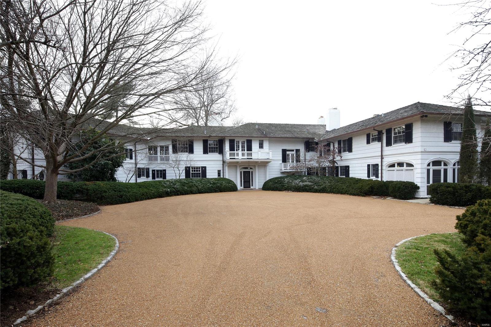 Offered in conjunction with 18 Upper Barnes (ML# 20090640) as a 16.64 acre estate adjoining Saint Louis Country Club. The 11,000 sqft home, built in 1912, was the Joseph Pulitzer family residence, then since 1962 occupied by the current family. Classic architecture includes: extensive millwork, casework, hardware, 10’ first floor ceilings and 9’on the second. The main rooms are a grand scale and overlook the stunning southern terrace and grounds. Upstairs there are 6 bedrooms including: 30’x18’ master at the south west corner of the house, and a guest apartment on the east end. Three more bedrooms are located in a separate wing.  A commercial kitchen, secondary kitchen, and butler’s pantry support any size event. The lawn surrounds the house with redbuds and magnolias in the front, the beautiful south lawn in the rear and the gently rolling grounds. Other features: motor court,10 fireplaces,elevator, generator,3 car heated garage and pool. No access to property without appointment.