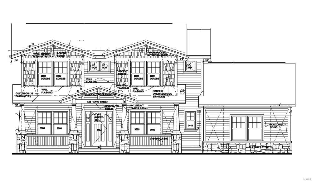 No tax ID or tax info as this lot was spun off from another lot and there is no tax history. Wonderful brand new Craftsman on incredible park-like lot.  Home was sold before completion.  Traditional Kirkwood style with covered front porch, and 2nd floor master suite and laundry.  Three kids bedrooms upstairs, one with private bath and others share Jack and Jill.  Huge great room with stone fireplace overlooking open kitchen and breakfast room.  Formal dining room and music room at the front of the home.  Lower level has rec room, 5th bed and bath.  3 car garage from previous home was left in place but re-sided.  Walk to downtown Kirkwood, park and pool.  Great location with many other new homes in the area. Additional Rooms: Mud Room
