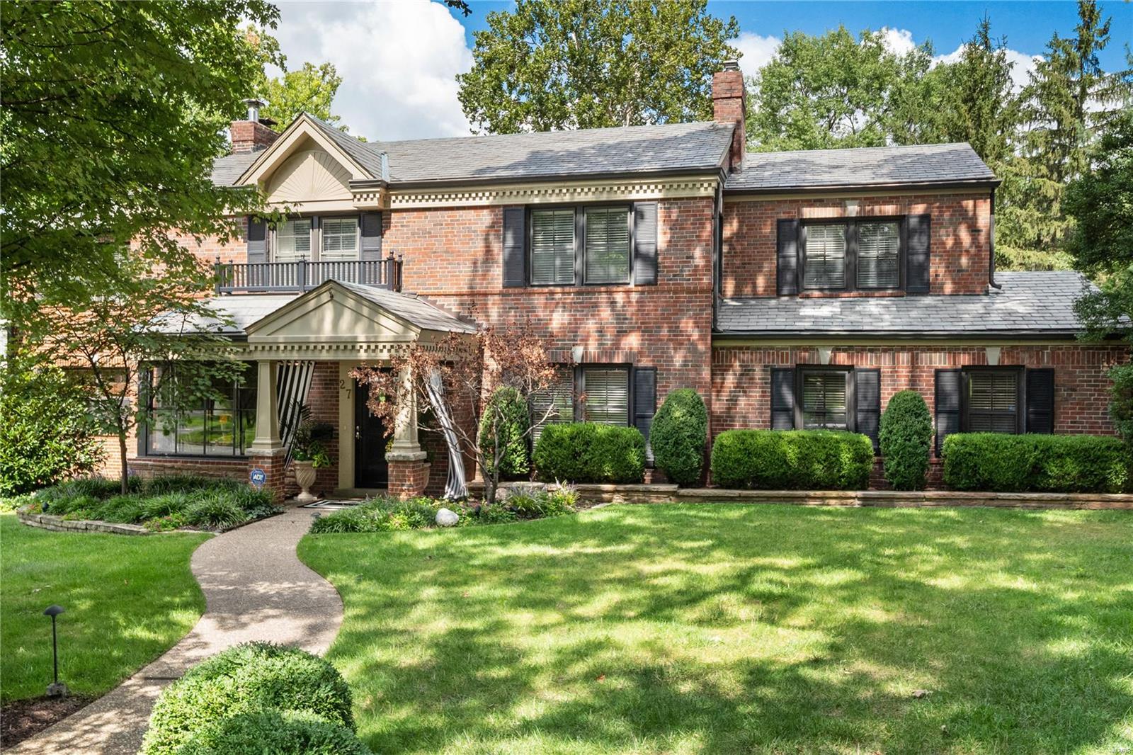 Fabulous 5 bed, 5 bath home in the highly sought after neighborhood of Lake Forest. This offering features private saltwater pool, beautifully landscaped outdoor entertainment areas, & modern amenities throughout. Situated on a corner lot w 4,800+ sqft of living space in Clayton schools, this home offers convenience of the city alongside the comforts of a quiet neighborhood. Gourmet kitchen boasts granite countertops, SS appliances, built-in planning desk & dedicated coffee bar.  Light filled breakfast room opens onto rear patio w fire pit. First floor also features separate dining room, spacious family & living rooms & a large office.  Upstairs hosts the primary bedroom suite w huge walk-in closet & gorgeous balcony w views of the pool. 4 add'l bedrooms, 2 add'l full baths & a laundry room complete the upper level.  The lower level is partially finished w 500+ bottle wine room, recreation room, half bath, and a walk-up staircase to the pool area. Fabulous opportunity not to be missed! Additional Rooms: Mud Room, Wine Cellar
