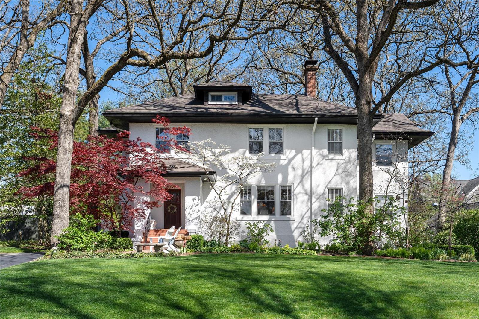 Welcome to 424 Yorkshire Place. One of the most Coveted streets in Webster Groves.This home has been lovingly & meticulously maintained & updated by the present owners. From the moment you enter the lovely entry foyer you will feel the Pride oF Ownership. Generously sized Liv room & Din room w/ French doors to enchanting gardens & patio.  Large Sunlit Family Room & lovely half bath. Well equipped kitchen opens to backyard oasis. 4 bedrooms on second floor & 3 full baths. Large Primary suite & sitting room.  Stairs to 3rd floor attic. All new hardwood on second floor & Most on main. Newer carpet thruout. Lower Level is unlike most old homes it is Fresh Clean & includes a half bath & walk UP to outside.Landscaping & Lawn are gorgeous w/colors to pop every month. 2 car detached garage. Newer HVAC - Zoned, Newer Roof, Newer Water Heater. Updated Windows.This home is truly move in ready. Enjoy all the Fabulous Walkability that Webster Groves offers - Restaurants, Shops, Grocery, Schools...