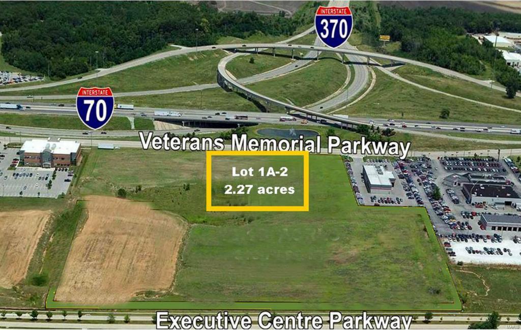 Interstate Highway 70 visibility! 2.27 ACRES DEVELOPED GROUND  PRICED AT $16.00 PER SQ FT  Address: pt. Lot 1A-2 I-70 Executive Centre.  Road frontage on Veterans Memorial Parkway -Next to Zeiser Dodge

NOTE: AVERAGE DAILY TRAFFIC COUNTS...I 70 ADT=146,293 / I 370 ADT=45,041 / VETERANS MEMORIAL PKWY ADT= 7,283 /  EXEC CENTER PKWY ADT= 1060 / SPENCER RD/LOOP ADT=8,013 / MEXICO/SPENCER RD ADT=21,923 Location: Business Park