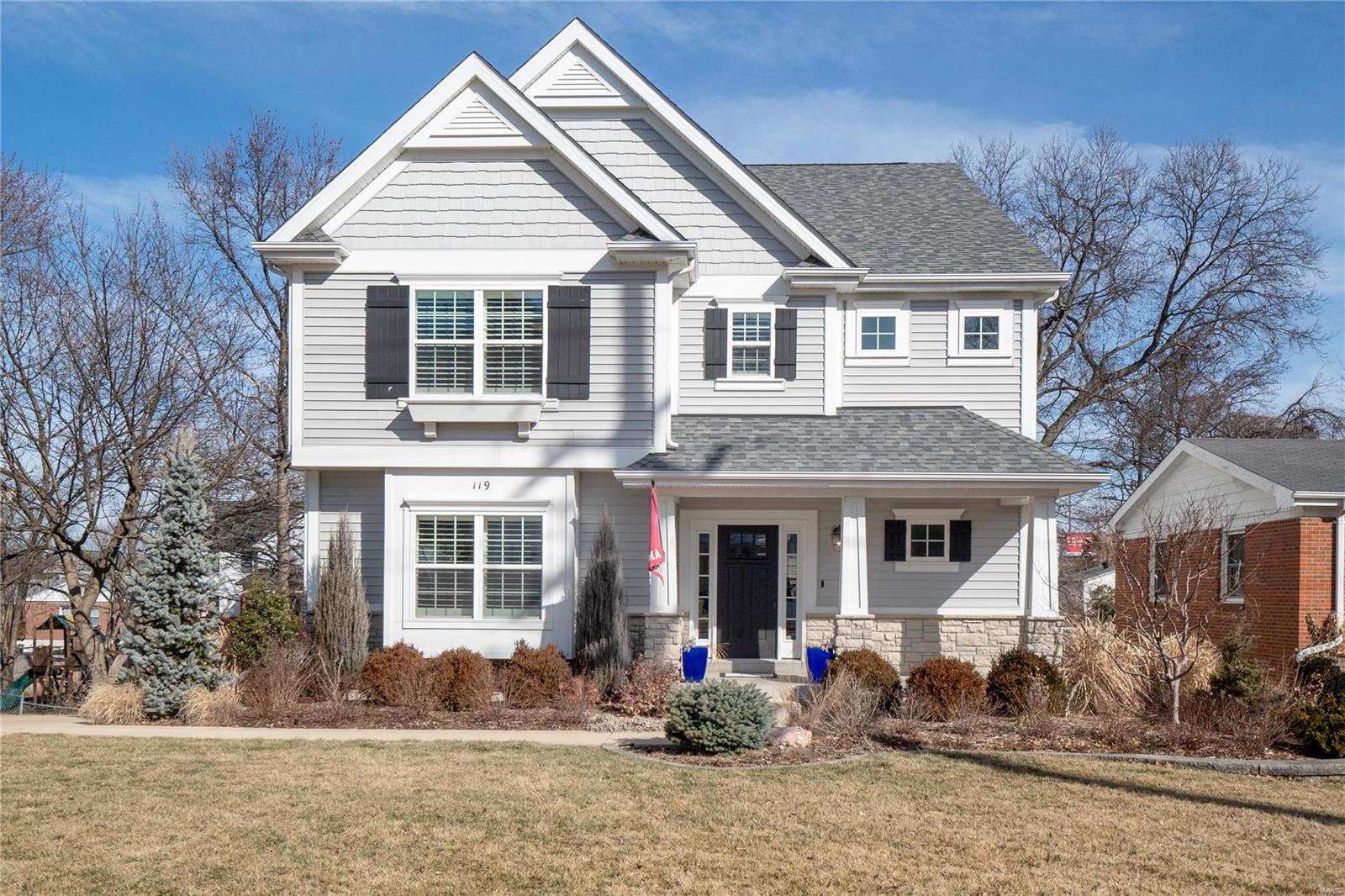 119 Wilson Ave. is a stunning 2-story, full of warmth and an undeniable feeling of enduring quality. Situated just blocks from Downtown Kirkwood, this 4 yr old home built by Boulevard Custom Homes offers every amenity today’s buyers look for. The kitchen is absolutely beautiful! Gorgeous white cabinetry, high-end appliances and a breakfast bar with room for four where the chef can be in the middle of everything. The focal point of the adjacent family room is the gas fireplace, framed by custom wood cabinetry on both sides and impeccable trim from floor to ceiling. The 2nd floor includes an incredible master suite, while each of the 3 additional have direct access to a full bathroom. Large, organized 2nd floor laundry! The lower level finished to maximize space, you’ll find a guest suite, large playroom, custom home gym & a full bathroom with steam shower and sauna! Why build a new home when you could move right in to this exceptional property that’s every bit as good is it appears! Additional Rooms: Mud Room