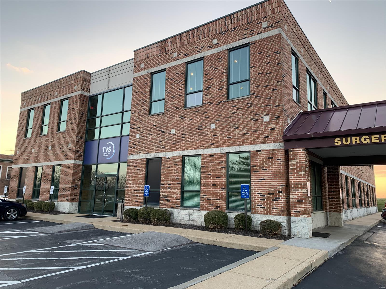 This 14,360 sf brick exterior, low maintenance office building is demised with floor plans for medical offices, professional services, and /or general offices & is available For Sale NOW at a 8.5% cap rate! This could be an ideal investment for the owner user with a 100% leased building that offers short term income until you're prepared to occupy. Local businesses thrive in this highly desirable area that offers quick & easy access to I-70 & Hwy 370. The two Tenants are TVS Supply Chain Solutions North America, Inc that occupies the 7180 sf upper level & approx. 1,483 sf of the 1st floor & the Lease expires 6/31/21. Novamed Surgery Center of St. Peters, LLC occupies the balance of 5697 sf of the main level and the current Lease expires 4/30/2022. Both Tenants are on Full Service Leases.
Price includes new roof prior to Closing. The Leases, 2019 Year End Financials, the YTD for 2020, & property tours are available to buyers that can provide a written financing prequalification letter. Some Accessible Features Location: Business Park, City, Corner Location, High Traffic, Other