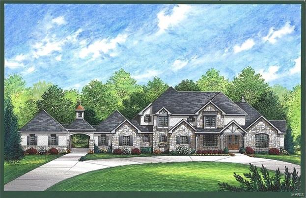 Spectacular new construction in the heart of Frontenac close to shopping, restaurants and the interstate. This home is tucked away in a quiet subdivision filled with mature trees. It’s more important now than ever to love where you live and this home fits the bill!  Fabulous floorplan includes a gourmet kitchen with endless cabinet space, including a beverage & wine display. A destination Owner’s Suite w/a 12’ tray ceiling, you will never want to leave! Spa-like Owner’s Bath with zero entry shower. 10’ ceilings on first floor with plenty of room to relax and unwind in the adjacent study.  Multiple fireplaces, gas & wood-burning, including one on the covered deck.  Great for entertaining! The 2- story great room features a barrel vault ceiling with  a Juliet balcony. The second floor boasts three oversized bedrooms, a jack and jill bath, and a loft area. Estimated completion is December.