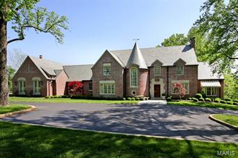 NEW PRICE! 5.58 ACRE GATED ESTATE PROPERTY.  Original Maritz & Young home beautifully updated.  The French Normandy architecture is complimented by a beautiful interior with no detail overlooked.  Features include antique fireplaces, fixtures & wall sconces, authentic panelling, decorative painting on most ceilings, polished terrazzo & hardwood floors.  Gourmet kitchen with center island.  Master suite with 11' ceiling, dressing room, master bath with steam shower, 33'x21' library with 12' ceiling height.  Stunning 2' coffer, fireplace, built-in casework, double set of french doors to limestone terrace & adjoining lawn terrace.  LL with family room, wet bar & wine cellar with custom casework & finishes & catering kitchen. Music system with controls in most rooms, security system with cameras, 2 Bluestone terraces, driveway with Mexican porphyry stone pavers & limestone borders.  55' saltwater pool, tennis court, out buildings with 6-car garage, workshop & 80' fire engine garage.
