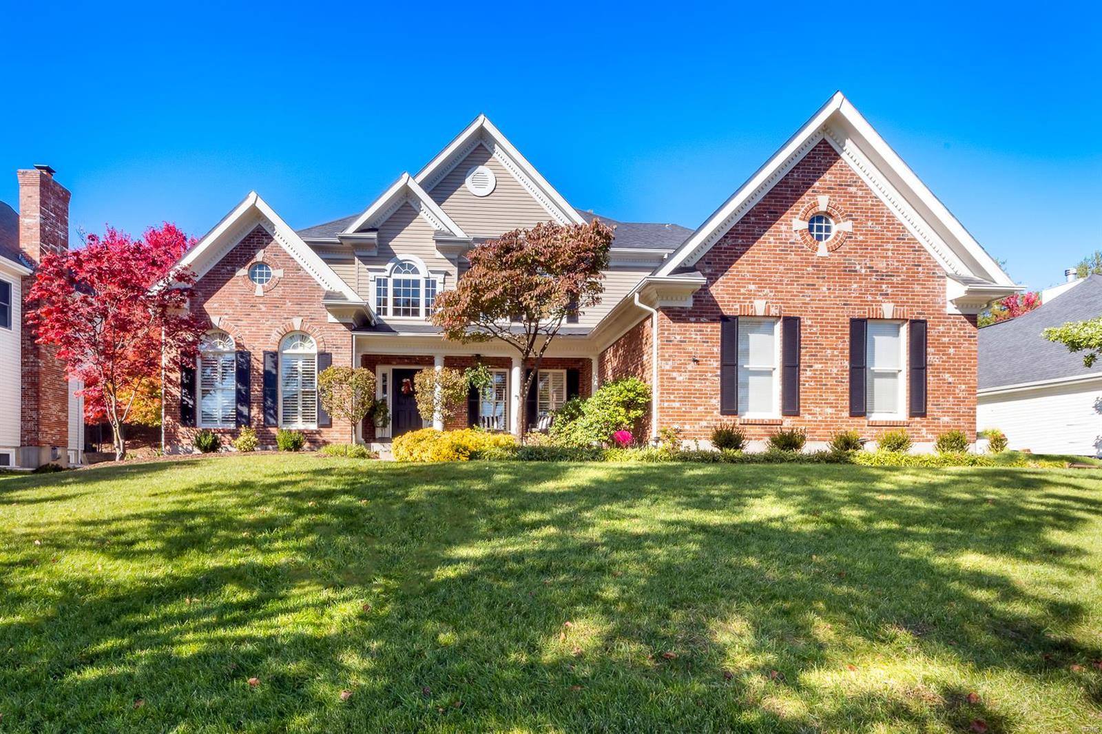 At every turn, you'll know this 5 bed 4.5 bath home has been meticulously cared for! The huge eat-in kitchen is a dream, w/ its center island, granite countertops, Bosch appliances, walk-in pantry, & coffee bar w/ beautiful cabinets. The hearth room lets in so much light w/ it's large windows & gas fireplace. Dining room is gorgeous & the great room boasts massive ceilings & another gas fp. The first-floor primary en suite, also spacious, w/ separate walk-in closets & huge bath w/ separate tub/shower & dual sinks. You'll also find a main floor office & mudroom off the 3-car garage. Three more bedrooms upstairs... One w/ its own bath & the other 2 share a updated Jack/Jill bath. The basement has 1,200 s/f of finished space w/ 1 more bed, full bath, wet bar, under-the-stairs playhouse, & recreation rooms which provide entertainment for all ages, still providing ample room for storage. Plantation shutters & hardwood floors throughout! Fantastic neighborhood and location. Kirkwood Schools.