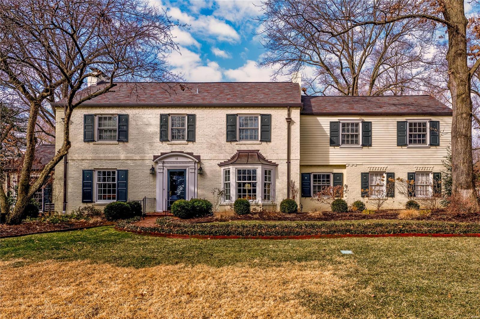 Charming quintessential Ladue home that has been lovingly cared for by its current owners who raised their family in the home and who are now downsizing.  This home exudes comfort, space and memorable family times!  Located a short walk from Reed Elementary school - the home is situated on a 3/4 acre level lot in a private neighborhood.  Inside the home offers a formal entrance hall; large living rm w/recessed lighting and gas fireplace, formal dining rm w/bay window; study off living rm; spacious kitchen/breakfast rm w/stainless appliances; large main floor family rm w/gas fireplace, beamed ceiling and charming sitting rm; main floor mud rm and guest bath; 2nd floor master bedrm suite w/wonderful built-ins; three additional bedrms and two hall bathrms; 2nd floor family rm w/laundry; and finished lower level recreation rm w/gas fireplace and bar area.  Outside offers an amazing fenced yard w/inground pool and brick patios for entertaining.  A must see home! Additional Rooms: Mud Room