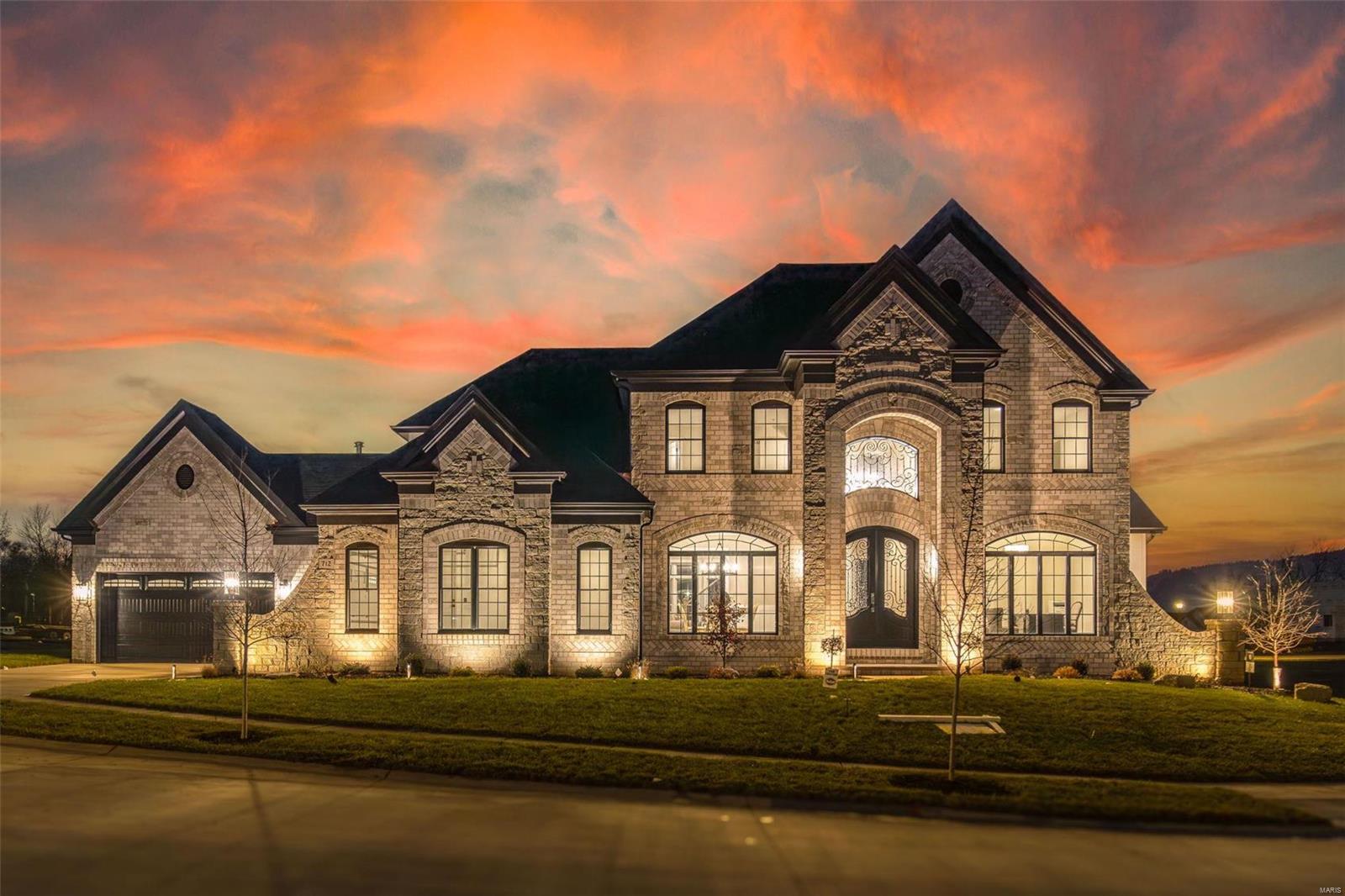 New Construction, Chesterfield, Rockwood Schools! MAGNIFICENT 1.5 Story home with Finished Lower Level in a FABULOUS LOCATION! Crafted by St. Louis' premier hands-on builder, Claymont Development, LLC - Wesley Byrne. The WINGATE III is a spectacular 5BR, 4.5bath with 5400 sq ft of exquisitely finished living space. Exterior features a warm blend of brick & stone; extensive millwork; The two-story entry foyer makes a striking first impression! Formal dining room w/ wainscoting and den/office on either side of the Foyer; two-story great room w/ gas fireplace, built-in shelving. Huge gourmet kitchen features custom cabs, granite counters & 9-ft island! Luxury owner’s suite with dual closets. Three bedrooms, two baths, and bonus room complete the upper level. 10' main floor ceiling, 8' doors, 4-car garage; Screened-in porch & deck overlooks common ground! Sensational LL includes brick/stone wet bar, huge rec-room, 5th bed, & full bath. Pictures & Tour are of the Display Home.