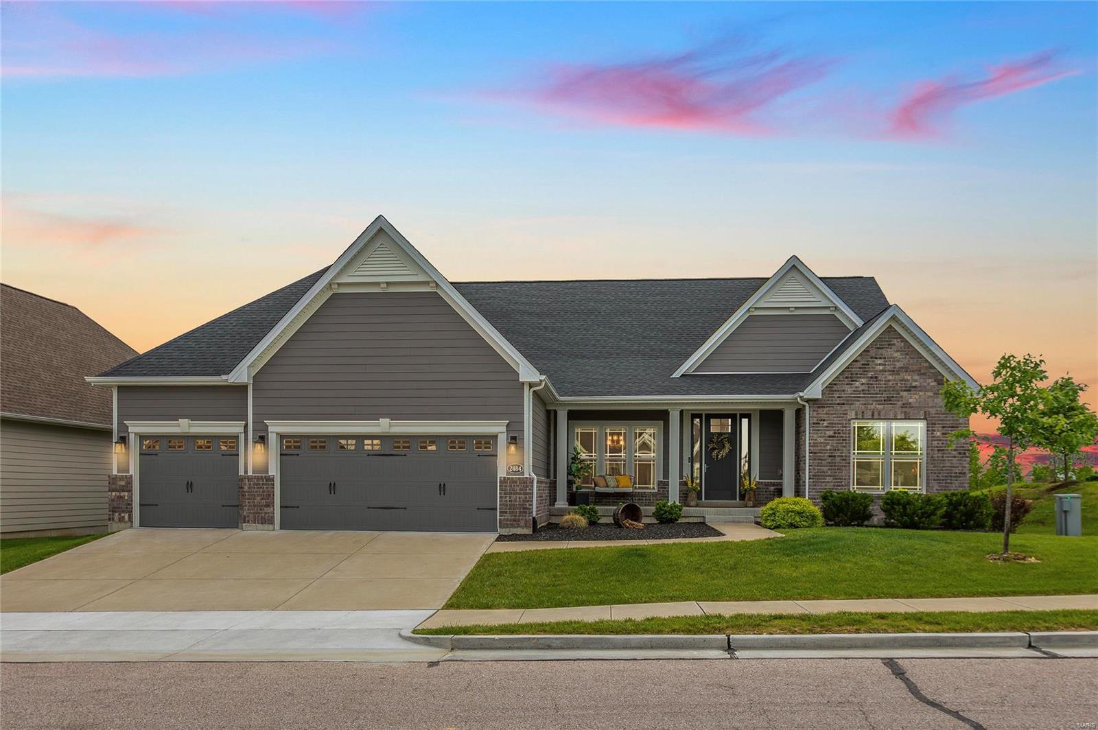Spectacular four years new ranch, just the one you've been waiting for! Built in 2020, this gorgeous home will impress the most discerning. The open floor plan, soaring ceilings, and wood floors steal the show right from the jump! A massive great room with views of the pool opens to the kitchen that features granite countertops and a large island with breakfast bar. Adjacent to the kitchen, is the breakfast room and hearth room offering a gas fireplace with stone surround. The master suite is large and luxurious with two vanities, tub, shower, and a custom walk-in closet. Two secondary bedrooms also featuring custom walk-in closets systems, full bath, and powder room complete the main level. The fully finished lower level includes the fourth bedroom, third full bath, media room, office, and workout area all complete with top of the line finishes. Outside the salt water pool checks the final box of your wish list! Additional Rooms: Mud Room