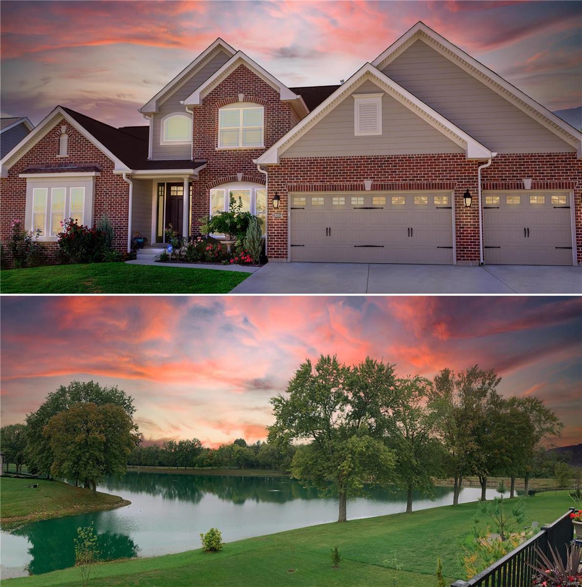 HUGE PRICE REDUCTION! RARE OPPORTUNITY. LAKEFRONT HOME in highly desirable Fienup Farms Subdivision, less than 2 years old. The backyard features priceless lake front views, a newer deck, & a large yard, allowing plenty of room to add a pool if desired. The stunning gourmet kitchen is a dramatic focal point of the home, featuring stainless gas range, double ovens, top of the line cabinetry, & a walk-in pantry. The main floor primary suite presents a large walk in closet, & an opulent ensuite bath with a soaking tub, separate glass shower, two separate sink areas & a private water closet. A formal dining rm, laundry rm, powder bath, & home office finish off the first floor. 2nd floor has 3 spacious bedrooms, a large bonus room, & two full bathrooms.  Upgrades include 10’+ ceilings, walkout basement w/ deep pour, designer lighting, lake lot premium & much more! There are only 18 lakefront homes within the community, all of which are sold.