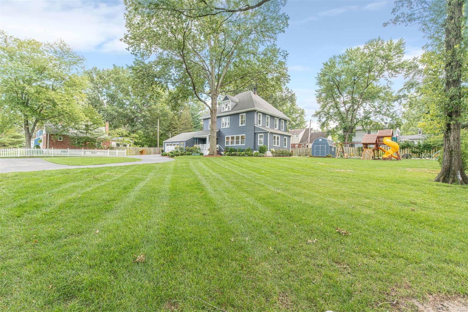 A home for the fun, the bold, the lovers of laughter who don't take life too seriously! Better yet, at over ½ an acre, when is the last time you saw a lot like this in Glendale? It's a rare chance to own coveted space for outdoor dining, play, and gardening. Chic design finishes complement the farmhouse charm, while the circular floor plan lends itself to modern living. Everyone will gather in the kitchen with new Quartz countertops, breakfast bar, gas cooktop, and double ovens. Expansive living room, informal dining, separate office, family room, half bath, and front entry hall with built-ins complete the 1st floor. The wide stair hall leads you to a spacious master suite with walk-in closet, oversized shower, soaking tub, and private WC. There are 3 additional bedrooms, 2 full baths, plus 2nd-floor laundry room and 3rd-floor rec room. Other recent updates include plantation shutters, custom closets, bath vanities and plumbing hardware, and fully fenced yard with driveway gates.
