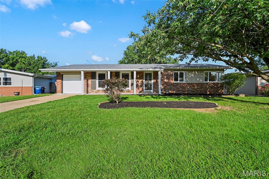 A single-story brick ranch on a level lot in unincorporated south St. Louis County. Three bedrooms and 1,392 square feet on the main floor, laid out simply, with a partially finished lower level below that adds room for a family room, home office, or play space.

Behind the house is a deck and a fenced back yard. A one-car garage is attached, and the lot runs about a fifth of an acre, flat front to back.

Mehlville R-IX School District, with shopping and dining a few minutes out.