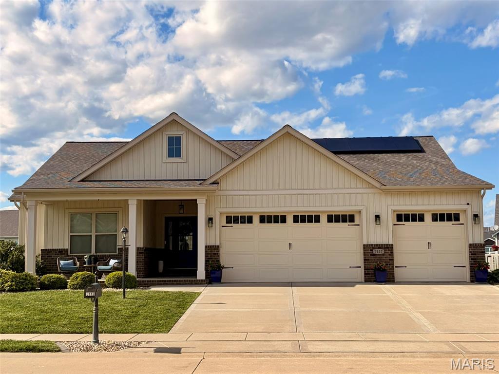 Get a first look at this beautiful new listing during our Open House on Saturday, July 18, from Noon to 2:00 PM. Don't miss your chance to see it before it's gone!  Picture-perfect landscaping, timeless design, and a location you'll love! Fall in love before you even step inside this beautifully maintained 4 bedroom, 3 bath home in the highly desirable Savannah Crossing subdivision. Offering exceptional curb appeal, a 3 car attached garage, and direct access to the MCT Trails just across the street, this home truly has it all. The open-concept great room features a warm gas fireplace and seamlessly connects the living, dining, and kitchen areas. The heart of the home is the kitchen, featuring a center island with breakfast bar, pantry, generous cabinet and counter space, and an open layout that flows effortlessly into the dining area and great room - perfect for everyday living and entertaining. French doors open to the covered rear patio, creating a seamless transition to outdoor living where a natural arborvitae hedge provides a peaceful, private retreat. Enjoy your morning coffee or greet neighbors from the welcoming covered front porch, then unwind in the beautifully landscaped backyard oasis. The spacious primary suite features a large walk-in closet and a private en-suite bath complete with a double vanity and a walk-in shower with dual shower heads and a built-in bench. Two additional bedrooms and a full bath complete the main level. New carpet with premium pet protection padding was installed in February 2026. The finished lower level offers exceptional flexibility with a spacious family room, fourth bedroom featuring an oversized walk-in closet, full bath, and an expansive unfinished storage area ready for future expansion, a home gym, workshop, or hobby space.
Additional highlights include an EverBright solar energy system under a Power Purchase Agreement (PPA), professionally monitored and maintained by the provider, DogWatch hidden underground pet fencing in both the front and back yards, permanent exterior roofline holiday lighting, custom top-down/bottom-up window treatments, whole house humidifier, Aprilaire smart thermostat, and a security system with video doorbell, garage camera, window and door sensors, and indoor control panel - all included with the home. Property taxes are currently exempt. If the property qualifies for the owner occupied exemption, estimated 2025 real estate taxes are approximately $11,581 based on the current tax rate. Buyer should verify all tax assessments, exemptions, and future tax liability.  Additional details on the solar agreement are available upon request.