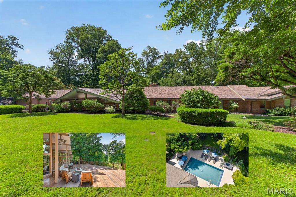 Tucked away on 3 private acres in the heart of Chesterfield, this extraordinary estate offers a lifestyle that is becoming increasingly difficult to find. Surrounded by mature trees and overlooking a private lake, the setting feels peaceful, secluded, and worlds away from the everyday.
Designed to bring the outdoors in, the home showcases soaring ceilings, dramatic walls of glass, exposed beams, and breathtaking views from nearly every room. The spacious floor plan offers over 4,600 square feet of living space with 4 bedrooms, 5 full baths, and 2 half baths, providing plenty of room for both everyday living and entertaining. The expansive primary suite is a true retreat featuring a luxurious bath, fireplace, and oversized walk in closet.
Step outside and discover what makes this property truly special. Multiple decks built with Ironwood lumber that overlook the water and surrounding woods, creating the perfect place for morning coffee, quiet evenings, or gathering with family and friends. Enjoy summers by the pool, evenings around the fire, and direct access to the private lake from your own dock. The home is Topped off with an Echo Star roof that includes a warranty for labor and materials for 50 years framed by Copper gutters.  If the power goes out the 60kw generator will provide uninterrupted power until public power is restored.  Additional buildings include a chicken coop and shed
Homes like this are rarely available. Offering timeless architecture, unmatched privacy, and a setting that simply cannot be replicated, this is more than a home. It is a retreat, a gathering place, and a chance to enjoy the beauty of nature without ever leaving Chesterfield.