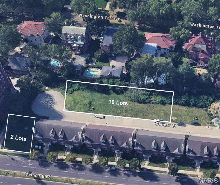 Opportunity to purchase 12 lots in a private gated development in the DeBaliviere Place neighborhood overlooking the mansions on Washington Terrace. The lots are located near the Central West End approximately 5 blocks from Forest Park. Each of the lots are zoned E. for multi-family residential and would be ideal for luxury townhomes, which have already been approved by the city of St. Louis. These lots are fully developed with new utility connections for water, sewer, and electric, as well as newer streets and gated access. The surrounding area is currently undergoing a lot of redevelopment activity. There are four new townhomes within the development, with another four in the process of being built. Potential list prices for the completed townhomes could range from $350,000 to $490,000 depending on size, finishes, and upgrades based on similar-sized townhome sales nearby. Seller open to seller financing with a qualified buyer for 6 months with 10% down payment.