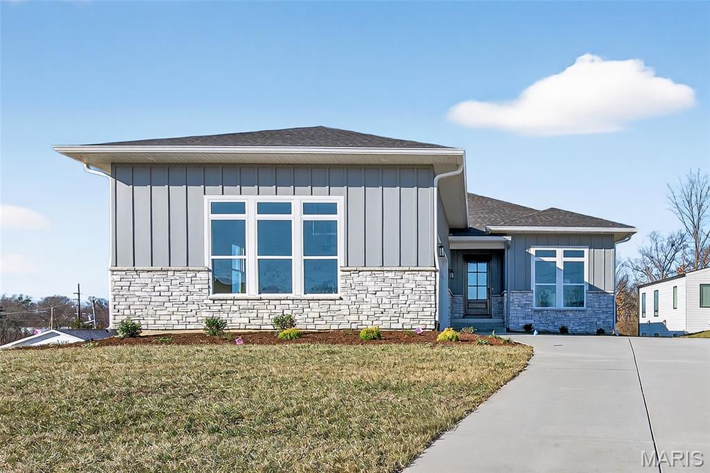 MOVE IN READY!  New Construction in Creve Coeur by Renaissance Living! This .46 Acre lot sits on a cul de sac in an outstanding location. Enjoy easy access to restaurants, services, recreation, Lambert Int, Hwy 270 and more. This custom-built ranch features 4 BD, 4 BA and 3,344 sq ft of open, well-designed living space. The exterior is exquisite with cultured stone, fiber cement siding, arch shingles, 8 ft tall Mahogany front door, oversized side entry garage (23Dx26W), full yard sod, landscape and lawn irrig. Features inc 12 ft ceiling in the Great Rm with ceiling beams, 9 ft ceilings, engineered wood flooring, 48 inch Kitchen cabinets, soft close feature, quartz countertops/backsplash, crown molding, st steel KitchenAid appl, island with seating bar, walk in pantry, linear electric FP, Craftsman stair posts with iron spindles, tray ceiling in the Primary Suite, shower with seat in the Primary Bath, soaking tub, double bowl raised height vanities, walk in closets, frameless shower door, porcelain tile in the primary bath, 8 ft interior doors, low E windows, main floor laundry, boot bench with cubbies, 2-50 gal water heaters, hi-effic HVAC and more. There is a large, covered composite deck for outdoor enjoyment. The lower level has a tall pour, Family/Rec Rm, bar, luxury vinyl plank flooring, Bdr (with egress), full bath and unfinished storage. Students will attend desirable Parkway schools.