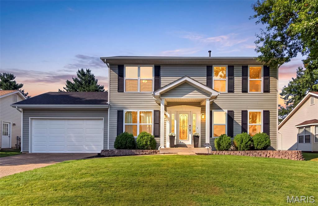 Welcome Home to 1941 Royal Heir Dr! Conveniently Located in O’Fallon in the sought after Highgrove Place Subdivision that has a neighborhood pool. This spacious 4-bedroom, two-story home offers plenty of room to spread out and enjoy! Step inside to find a welcoming dining room and family room, followed by a spacious living room featuring beautiful bay windows and an open flow into the kitchen and breakfast room. The kitchen offers ample counter space, custom cabinetry, stainless steel appliances, and a pantry, while convenient main-floor laundry makes everyday living a breeze. Upstairs, the Primary suite features a walk-in closet and private bath with dual sinks, a separate tub/shower. Three additional spacious bedrooms and an updated hall bathroom complete the upper level. The partially finished lower level provides even more living space with a rec room plus plenty of storage. Outside, enjoy the fenced backyard, spacious patio, and pergola—a great setting for relaxing or entertaining. 1941 Royal Heir Dr is ready for its next owner to make it HOME!