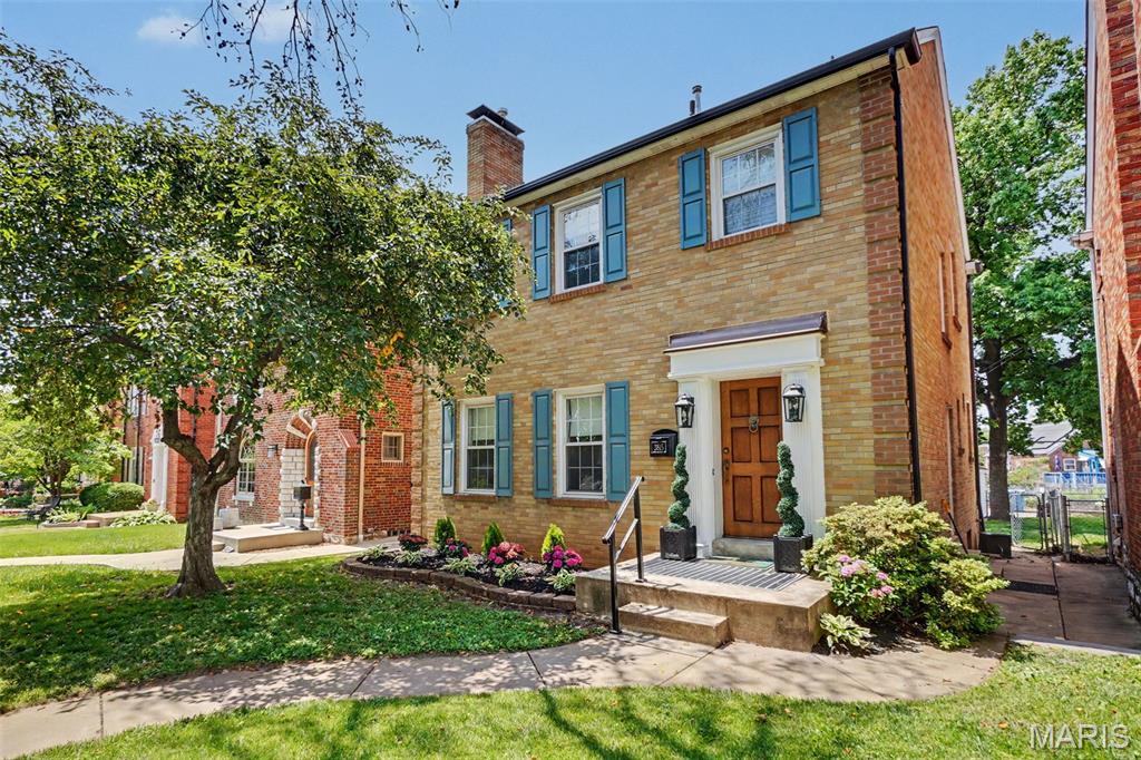Old World charm resonates from 3815 Tamm Ave!  You'll fall in love with the arched doorways, the curved staircase, and the beautiful HARDWOOD floors throughout the home.  The wonderfully updated kitchen boasts granite countertops, custom cabinetry, a GORGEOUS backsplash, and bar seating for two.  Lots of space in the dining room that is open to both the kitchen AND the large living room, with wood burning fireplace.  Primary bedroom is spacious and opens to your PRIVATE, 2nd story covered deck.  Two additional bedrooms and updated full bath also in the upper level.  Plenty of storage available in the full, unfinished basement with easy exterior access.  Beautiful French doors lead from the dining room to the covered deck (Composite decking), overlooking the FULLY FENCED back yard.  Alley access to your 2 car garage makes parking a breeze, with additional on-street parking available too.  With the beautiful landscaping completed and fresh paint throughout the interior, you'll be ready to move in and begin enjoying all that this fantastic property has to offer.