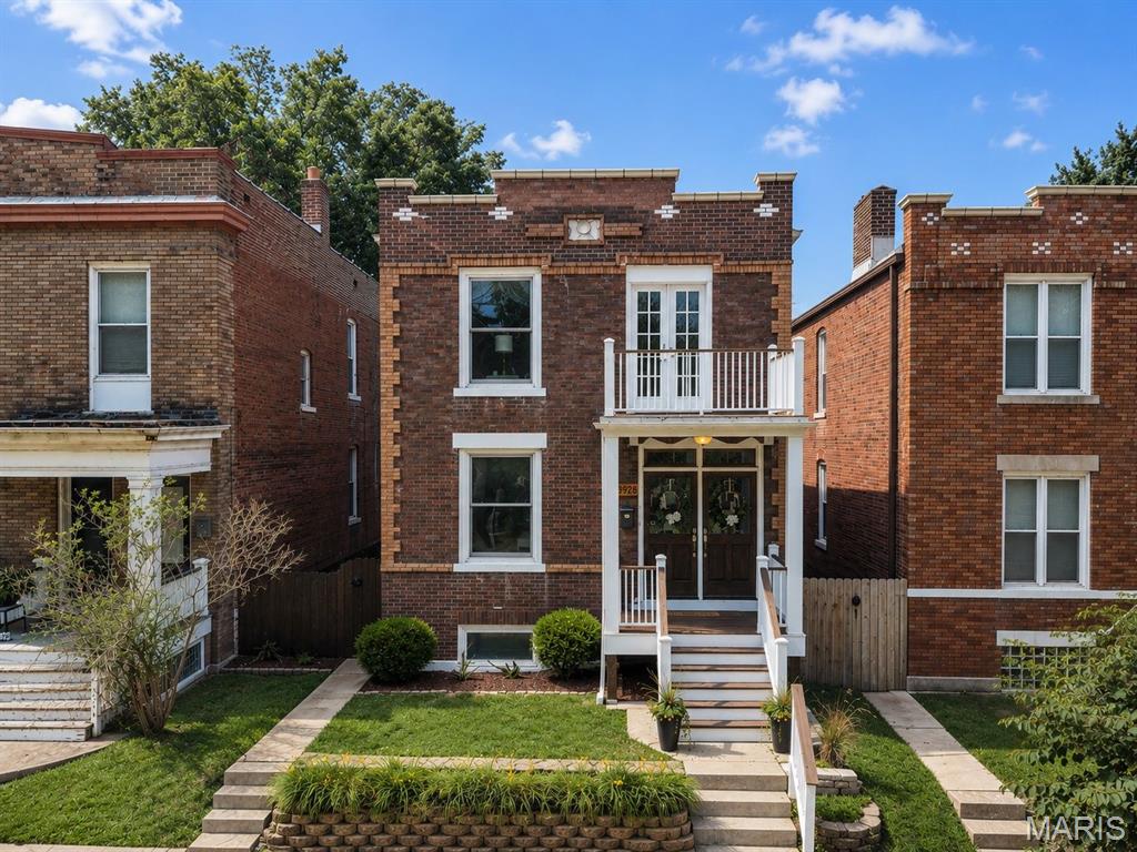 Welcome to this beautifully maintained 3-bedroom, 2-bath home offering just under 2,000 sq ft in the heart of Tower Grove South! The open main level is filled with natural light and features large cased openings, quartz countertops, and a custom walk-in pantry. Upstairs offers three spacious bedrooms, including a primary suite with a walk-in closet, private balcony, and a dual vanity bathroom with a shower and jacuzzi tub. The laundry room is conveniently located just off the primary suite. The second bedroom features a built-in workspace with cabinetry, perfect for a home office, studio, or hobby space. This room also has elegant French doors leading to its own balcony.

Designed for both entertaining and everyday living, the outdoor spaces truly set this home apart. The custom 300 sq ft deck features built-in cabinetry, countertop space, retractable shade sails, and planter boxes. Brick walkways add timeless charm while the French drain promotes proper drainage. Along the side of the home, a rare, zen-inspired moss garden accented by natural boulders and river rock creates a peaceful retreat. A 900 sq ft concrete parking pad offers off-street parking for up to five vehicles, plus room for a camper, boat, or trailer. Enjoy an unbeatable location just minutes from Tower Grove Park, South Grand, Morgan Ford, Hartford Coffee, Gustine Market, the Missouri Botanical Garden, major hospitals, and I-44, I-64, I-55, and I-70.