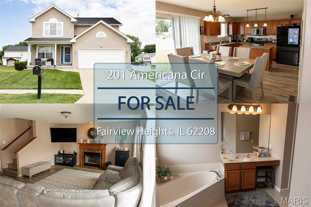 Welcome to 201 Americana Circle in Fairview Heights! This well-maintained 3-bedroom, 3-bath home offers a functional layout and several important updates already completed. The main level features a welcoming foyer, spacious living area, dining space, and kitchen with updated Samsung appliances, including a Samsung refrigerator purchased in 2026 and Samsung Flex Duo stove, microwave, and dishwasher replaced in 2020.

Upstairs, you’ll find three bedrooms along with an additional family room that provides flexible space for relaxing, entertaining, a home office, playroom, or media area. Major updates include a new roof replaced this month, along with the air conditioner with humidifier, water heater, garbage disposal, and sump pump replaced in 2020.

The home also offers an attached garage, fenced backyard, and a convenient location near shopping, dining, schools, parks, and major roadways. Schedule a showing to experience this property and see all that this Fairview Heights home has to offer!