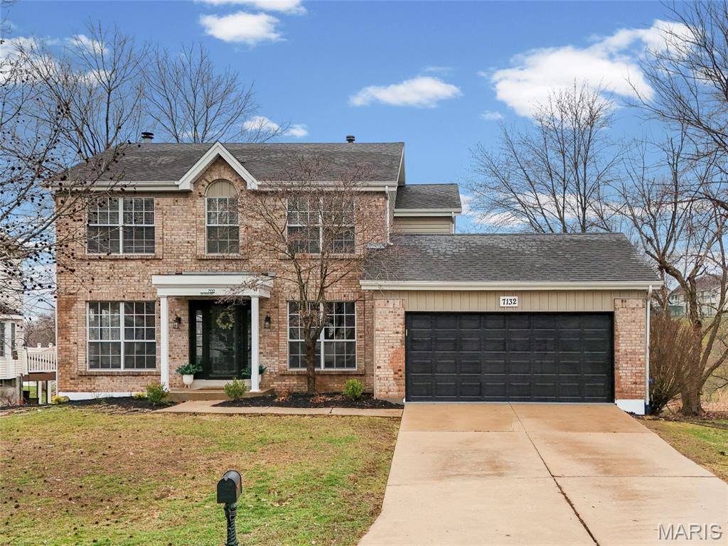 Welcome to 7132 Oak Stream Drive, tucked away on a quiet cul-de-sac in the highly desirable Twin Chimneys neighborhood. This beautifully updated 2-story home offers peaceful lake views and a serene backyard setting that can be enjoyed from the brand new composite deck with maintenance-free aluminum railing — the perfect spot to relax and take in the water views.

Inside, the home features numerous recent updates throughout. Luxury vinyl plank flooring runs through much of the main living areas, complemented by updated light fixtures and freshly painted spaces that create a bright, move-in ready feel. Bathrooms have been refreshed with new vanities and fixtures, while the kitchen offers stainless steel appliances and opens comfortably to the main living areas.

The finished lower level adds valuable additional living space with brand new carpet and includes a separate finished room that works well as a private office, workout space, hobby room, or additional flex space.

Exterior improvements enhance both curb appeal and long-term durability, including new vinyl siding, freshly poured sidewalks and patios, and a new composite deck designed for low-maintenance outdoor living. The garage interior has been freshly painted, and the garage door has been updated with a more modern painted finish.

Located in the sought-after Twin Chimneys community known for its pool, clubhouse, and neighborhood amenities, this home offers a rare combination of updates, cul-de-sac privacy, and tranquil lake views — all with convenient access to shopping, dining, and major highways.