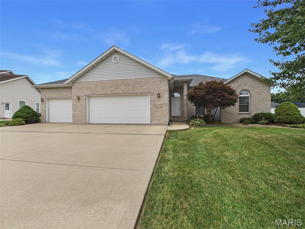 Coming Soon to Woodcrest Subdivision in Bethalto!  3BR/2BA Split bedroom Ranch on a large level lot.  Featuring an open floor plan, with corner gas fireplace, plenty of kitchen cabinets and walk in pantry, a large primary suite featuring a soaking tub and shower, and main floor laundry. Lower level is unfinished and has a roughed in bathroom and storage room with an abundance of built-in shelving and a large cedar closet for overflow clothing. Oversized 3 car garage and deck overlooking the spacious backyard big enough for all your outdoor activities. New Roof in 2025.