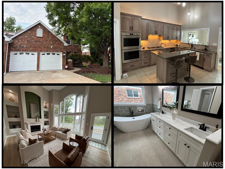 Welcome to 14612 Amberleigh Hill Court, a stunning home in the gated community of Amberleigh. This residence offers 4,642 square feet of updated living space, 4 bedrooms, 4 bathrooms, and a FINISHED WALKOUT LOWER LEVEL. The heart of the home is the chef's kitchen, complete with a paneled SUB-ZERO refrigerator, new double wall ovens, a built-in ice maker, soft-close cabinetry, granite countertops, and abundant storage. Just off the kitchen, the formal dining room showcases detailed trim work and a modern chandelier. The great room features soaring ceilings, a gas fireplace flanked by custom built-ins, expansive windows that flood the home with natural light, and direct access to the rear deck. The spacious main-level primary suite offers large walk-in closets and a beautifully renovated spa-inspired bathroom. The bathroom features a freestanding soaking tub, ceramic tile shower, and HUGE double vanity. The main floor also includes an office, laundry room, and powder room. Upstairs, you'll find two generously sized bedrooms, each with its own walk-in closet and private vanity connected by a Jack-and-Jill bathroom. A loft overlooking the great room provides the perfect space for a reading nook or additional living area. The finished walkout lower level is an entertainer's dream, featuring a spacious recreation room and a wet bar. Sliding glass doors lead to the rear patio, creating seamless indoor-outdoor living. This level also includes a fourth bedroom, a full bathroom, and two oversized storage and utility rooms. Recent renovations include fresh interior paint, updated trim, modern lighting, luxury vinyl plank flooring, ceramic tile shower surrounds, and numerous additional upgrades throughout. Part of the HVAC system and one garage door were also recently replaced. Enjoy the ease of maintenance-free living with HOA-provided lawn care and snow removal. Ideally located just minutes from Target, HomeGoods, shopping, dining, and everyday conveniences. 14612 Amberleigh combines luxury, style, and an unbeatable location. Schedule your private showing today and experience everything this exceptional home has to offer.