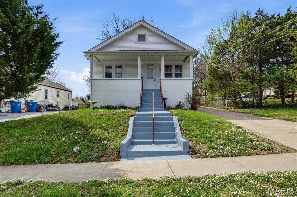 Charming and move-in ready home in the heart of Overland! From the moment you arrive, you’ll love the inviting curb appeal and spacious covered front porch—freshly painted and perfect for relaxing mornings or evening unwinding. The home also features a covered back porch and newly painted steps, offering great outdoor living options.

Inside, you’ll find a spacious living room that flows into a large kitchen complete with tons of cabinet and countertop space, gas stove and dishwasher—ideal for everyday living and entertaining. Convenient main floor laundry adds to the functionality of the home. Durable LVP flooring runs throughout, giving the space a clean, modern feel.

This home offers 3 bedrooms and 2 full bathrooms, including a private primary suite with its own bath. The unfinished basement provides excellent storage space.

Step outside to a large, flat backyard with plenty of room to enjoy, along with a long driveway and rear parking pad that can accommodate multiple vehicles, trailers, or recreational toys.

Whether you're looking for a place to call home or a solid investment opportunity, this property checks all the boxes!