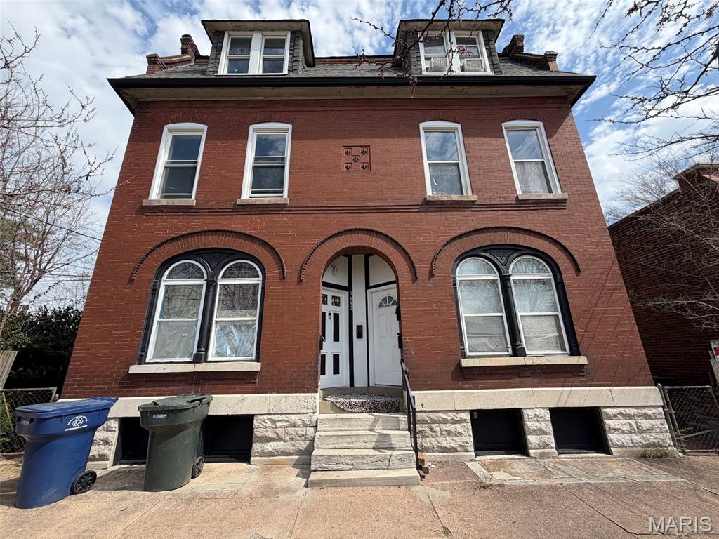 3642 Salena Street is an all-brick four-family in Marine Villa, built in 1894 - three stories, roughly 5,100 square feet per public record, on a 50 x 80 lot with a full unfinished basement. Three of the four units are vacant and one is occupied, giving a buyer immediate access to most of the building and a clear runway to reposition it. The bones are here: masonry construction, tall ceilings, original wood trim and mantels in several units, and separate electrical panels labeled by floor. Gas forced-air heat and gas water heaters are located in the basement. Finishes throughout are dated, and that is exactly the opportunity. At $189,500 - about $47,375 per unit - there is real room to update the interiors and push rents well above where this building sits today. Marine Villa is minutes from Anheuser-Busch, I-55 and downtown, with Cherokee Street and Soulard close by. Sold strictly as-is. Seller will make no repairs and gives no warranties. Buyer to verify unit count, square footage, rents, systems and condition.