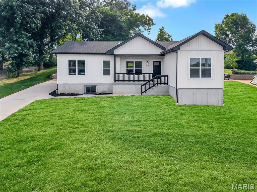 Welcome home to this Maryland Heights New Construction masterpiece. Enjoy the spacious 3 bed, 2 bath home with a completely open floor plan. High end finishes including wood flooring, custom cabinetry and trim, quartz countertops, and exquisite tile work details the home from top to bottom. There is a large back yard for your puppy and backyard BBQ get togethers. An oversized two car garage provides off street parking and storage. The full basement with 8' ceilings, a roughed in bathroom and large window creates an opportunity for nearly 1,500 sq ft of additional living space and additional bedrooms. In this neighborhood you are close to Westport, Hwy 40 and 270 and many other amenities. Do not miss out on this stellar opportunity. ***Owner Agent.