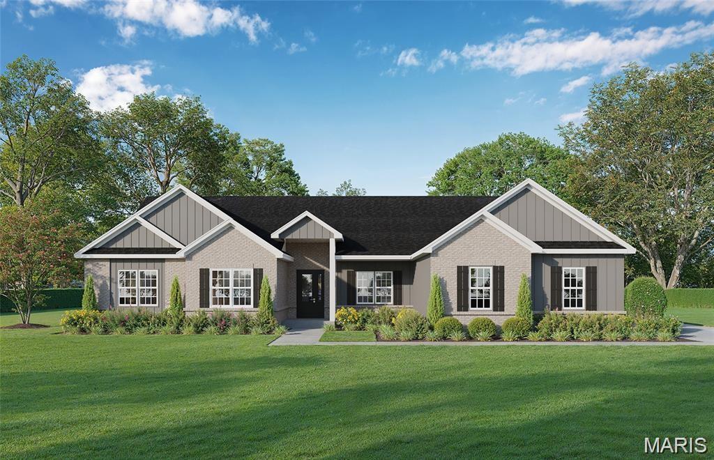 Introducing The Dogwood—a thoughtfully designed To-Be-Built 3-bedroom, 2.5-bath ranch home to be constructed on your choice of a minimum 3+ acre homesite in The Estates at Schaper Farms. Each available lot offers beautiful wooded views at the back and the acreage lifestyle buyers love, paired with the craftsmanship of Jaeger Builders.

This 2,720 sq ft main-level plan features 10' ceilings, transom windows, and an open, light-filled layout. The great room flows seamlessly into an impressive kitchen complete with stainless steel appliances, double oven, cabinet hood, microwave drawer, farmhouse sink, soft-close cabinetry, and an extensive list of upgraded finishes included in the base design. A versatile flex room off the foyer provides an ideal office or dining area.
Sllider leads to a patio overlooking your private, wooded acreage, creating the perfect setting for a future pool or outdoor living space. The walk-out lower level includes a nine-foot pour and a rough-in for a future bath, offering endless possibilities for customization.
Located in the Wentzville School District and convenient to highways, restaurants, and shopping.
Build your dream home with Jaeger Builders at The Estates at Schaper Farms—where luxury acreage meets lifestyle convenience.