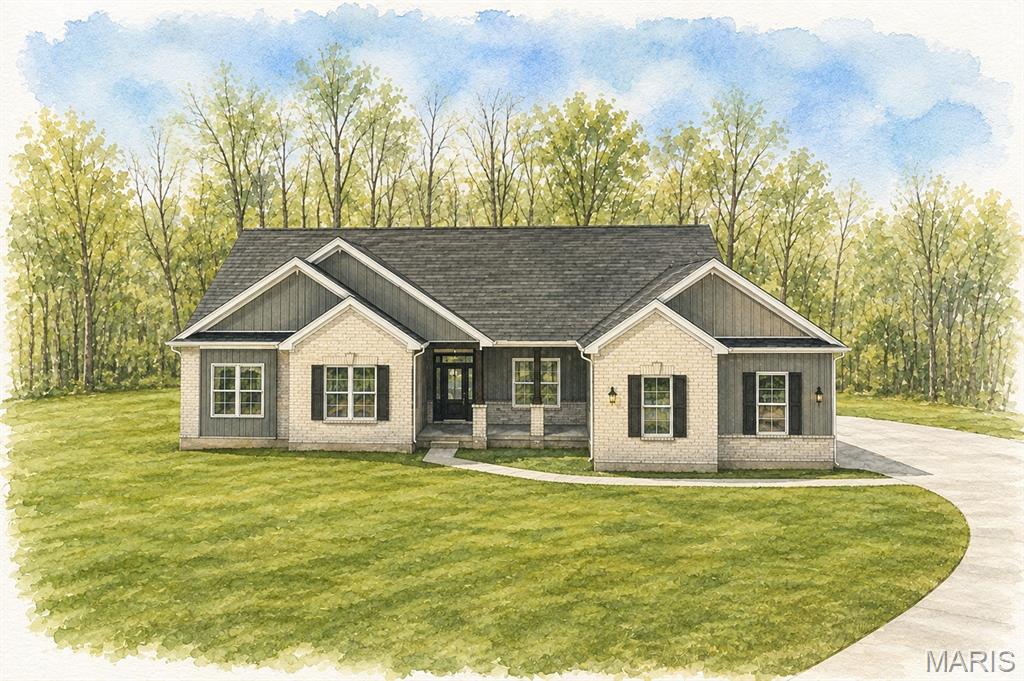 Introducing The Dogwood—a thoughtfully designed To-Be-Built 3-bedroom, 2.5-bath ranch offering an impressive 2,720 sq ft of main-level living on your choice of a minimum 3+ acre homesite in The Estates at Schaper Farms. Built by Jaeger Builders with an emphasis on quality craftsmanship, thoughtful design, and lasting value, The Dogwood is designed to be well-appointed from the start, with desirable finishes and substantial acreage-site improvements already included in the base price—including a private well and septic system. The community features concrete streets planned for city maintenance upon completion of the subdivision, and each home includes a concrete driveway with a generous 30' x 30' pad. Enjoy the privacy and natural beauty of acreage living with wooded views, abundant wildlife, and peaceful surroundings, while remaining conveniently located within the Wentzville School District and near highways, shopping, dining, and everyday conveniences.

Inside, 9' ceilings and an open-concept design create a spacious, comfortable layout filled with natural light. The kitchen features 42" cabinetry, quartz countertops, a large center island, stainless steel appliances, and a large walk-in pantry. One of the true highlights of The Dogwood is the expansive breakfast room, surrounded by natural light with a back wall of windows, double windows along the side, and a sliding glass door on the opposite side opening to the patio and wooded acreage beyond—creating a beautiful everyday gathering space and one of the signature features of this home.

A versatile flex room off the foyer provides space for a home office or formal dining area, while a convenient drop zone off the garage offers the perfect location for cubbies or the option to create a butler's pantry. The spacious primary suite features a well-appointed bath with double vanity, soaking tub, and separate shower, along with dual walk-in closets. One of the closets provides direct access to the main-level laundry room—a thoughtful and convenient design feature that makes everyday living just a little easier. LVP flooring extends throughout the main living areas with carpet in the bedrooms.

The lower level includes a 9' foundation pour and rough-in for a future bath, offering excellent potential for additional finished living space, with lower-level access dependent upon the selected homesite. An oversized side-entry 3-car garage with insulated garage door and garage door opener completes the included features.

At The Estates at Schaper Farms, value extends well beyond square footage—the base price brings together 3+ acres, quality construction, substantial included site improvements, concrete infrastructure, desirable finishes, generous living spaces, and a beautiful natural setting to create an acreage home designed for the way you want to live.
***Video tour available through the listing link showcases a previously built Dogwood model and may include optional or upgraded features not included in the base price.***