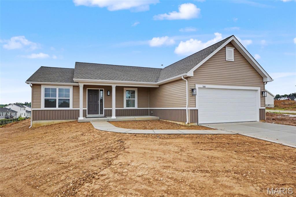 Open daily from 11-5.  Contracts will be on Builders forms.  This 3 bedroom, 2 Bath Ranch style home is now complete.  Features in this home include a Spacious Great Room, Kitchen & Breakfast Room with a Smooth-top Self Cleaning Range, Microwave & Dishwasher.  Six Panel Doors, Satin Nickle Door Hardware, Wood tone kitchen cabinets with Granite Kitchen Counters, Large Kitchen Island w/ Overhang, 8" Deep Stainless Steel Sink, Moen Faucets, a Walk in Pantry & Main Floor Laundry.  The Primary Bedroom has a walk in closet & the Primary Bathroom has a double bowl vanity & a 5' shower w/ semi frameless shower door.  Other Features Include 30 Yr. Architectural Shingles, Enclosed Soffits & Fascia, 42" Wide Curved Walkway, Egress Window, Rough In Plumbing for a Future Bath in LL & a Fully Sodded & Landscaped Yard.