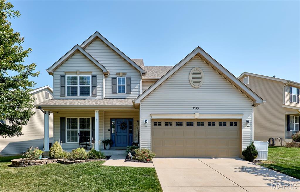 Welcome to 233 Spring Borough Dr, offering plenty of space inside and out in the desirable Villages at Springhurst! This 4-bedroom, 2.5-bath home features 9' ceilings on the main level and a spacious, functional floor plan. The main level offers a family room, separate dining room, living room with a cozy gas fireplace, and a well-appointed kitchen with breakfast room, center island, 42" cabinetry, and pantry. Main-floor laundry adds everyday convenience.
Upstairs, all four bedrooms feature walk-in closets, while both bathrooms offer double vanities. The partially finished basement provides even more living space with a recreation room and bonus room, plus additional storage possibilities.
Step outside to the spacious 12x21 patio with overhead lighting and a fenced backyard that's perfect for entertaining, relaxing, or play. An irrigation system makes lawn maintenance a breeze, while the newer roof adds extra peace of mind.
Enjoy all the Villages at Springhurst has to offer, including a subdivision pool, lake, playground, dog park, tennis courts, and more. 
Seller is offering a $5,000 flooring allowance, giving buyers the opportunity to personalize the flooring to their own style. Don't miss this spacious home in a fantastic O'Fallon location!