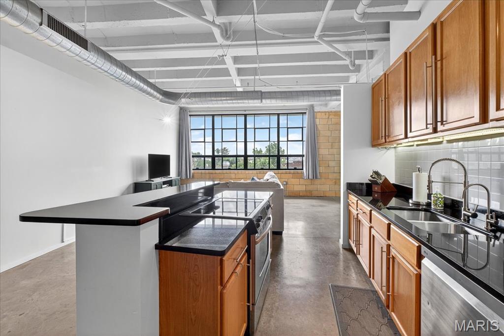 Urban Loft Living at Its Best!
Welcome to 1720 Chouteau #302, a stylish 2-bedroom, 2-bathroom loft condo in the heart of St. Louis. This third-floor unit boasts an open floor plan with soaring ceilings, polished concrete floors, and huge windows that flood the space with natural light and offer stunning views of downtown. The modern kitchen is outfitted with stainless steel appliances, granite counter tops, and a breakfast bar perfect for both everyday living and entertaining. Comes with one parking spot in the gated lot and storage space. Located just a short walk from Lafayette Square, this home offers the perfect blend of urban convenience and historic charm.
Don't miss your chance to own a piece of downtown St. Louis at Eden Lofts!