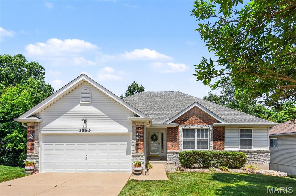 Welcome to 3585 Lakeview Heights Drive! If you have been searching for an exceptionally well maintained Ranch Home with 3 Bedrooms/2.5 Baths, 2600 Sq Ft of Finished Living Space, updates galore, AND in the Oakville School District, you have found it! Starting with the Main Level, the Entry Foyer opens to the welcoming and vaulted Great Room with a Woodburning Fireplace and gorgeous Hardwood Flooring which extends to the Updated Kitchen and Breakfast Room. This cook's delight Kitchen offers plentiful custom Cabinetry, many with pull out drawers and all are soft closed, beautiful Cambria Countertops, and Stainless Steel Appliances. The adjoining Breakfast Room is filled with natural lighting and has access to the Deck for a relaxing morning coffee or a cozy evening getaway. The spacious Master Bedroom Ensuite with Bay Window is a calming retreat with it's Private and Updated Bathroom with a Double Bowl Adult Height Vanity, Walk In Shower w/Seating, and Walk In Closet with a custom modular system by California Closet. Two additional well sized Bedrooms and a Full Hallway Bath complete the main level. (All Bedrooms have newer carpet (2026). In the Finished Lower Level, with a roomy and extensive Family/Recreational/Media/Game area with Counter Bar w/Wet Sink, a convenient Half Bath and Bonus Room with Egress Window entertaining for family and friends is a breeze! Still more unfinished area in the Lower level that can serve as a Craft/Hobbie area and still have space for your storage needs. Rest secure with the newer HVAC System (2025), 30 Year Architectural Roof (2025), and Water Heater (2020). The Lakeview Heights Subdivision also offers a community Lake blending lush nature with accessible, paved paths, and a perfect environment for a relaxing walk, birdwatching, or peaceful reflection. Home Sweet Home is waiting for you!