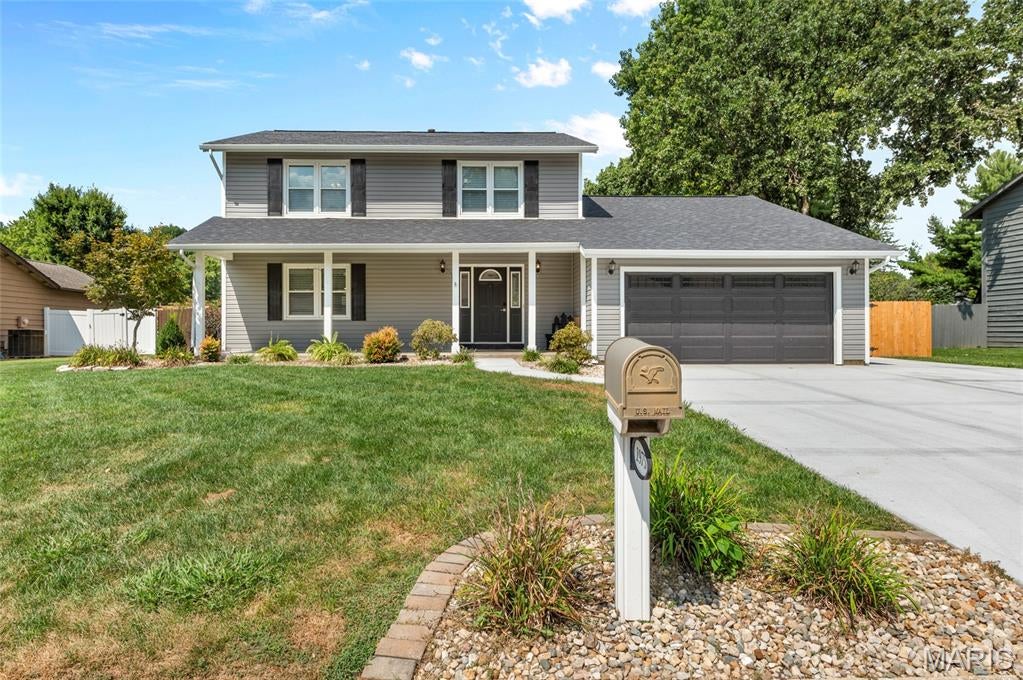 Welcome to this beautiful home that is move in ready and has plenty to offer! The main level features the living and family room area, eat-in kitchen and separate dining area, wood burning fireplace, powder room, all kitchen appliances stay with the home along with the washer and dryer. All 3 bedrooms are upstairs with large rooms and closets, hall bath also has a double vanity. The master suite has a walk-in closet and bathroom with shower and double vanity. The basement is finished where there is laundry, another living area for entertaining, and a bonus room. The backyard is an oasis to enjoy! Covered patio with built-in grill area, fire pit area, huge in-ground pool, hot tub, and a nice privacy fence. This home is the perfect balance for entertaining, functionality, and relaxation. A few updates and items include: 2019 new roof, siding, gutters, hardwood flooring throughout the house. 2021 the basement was finished and the clay pipe under the floor was replaced. 2022 new pool heater, new fire pit with concrete covered patio and in 2026 new concrete driveway.