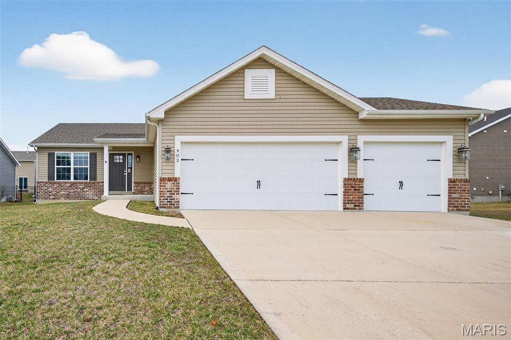 Welcome home to this lightly lived in ranch in the highly desirable Charlestowne Place subdivision! Built by respected builder TR Hughes Homes, this 3-bedroom, 2-bath, beauty offers the perfect blend of thoughtful design, quality craftsmanship, and modern comfort. Step inside to a bright, open layout featuring gorgeous LVP flooring, granite countertops, vaulted ceilings, and an abundance of natural light throughout. The split-bedroom floor plan provides ideal privacy, with the spacious primary suite separated from the secondary bedrooms. Thoughtfully designed for effortless living, this home features main-floor laundry for added comfort and convenience. The backyard is fully fenced offering privacy and peace of mind, ideal for relaxing evenings, pets, play, or hosting family and friends. The unfinished basement is a blank canvas, and features a full bath rough in, and an Egress window. The 3-car garage offers plenty of room for vehicles, storage, hobbies, or a workshop. Located just minutes from downtown St. Charles, Lindenwood University, shopping, dining, and major highways, this home offers both convenience and community. You’ll love being part of this growing neighborhood. Schedule your private showing today and see why this is the one you’ve been waiting for. Open House Saturday & Sunday 1-3pm!!!