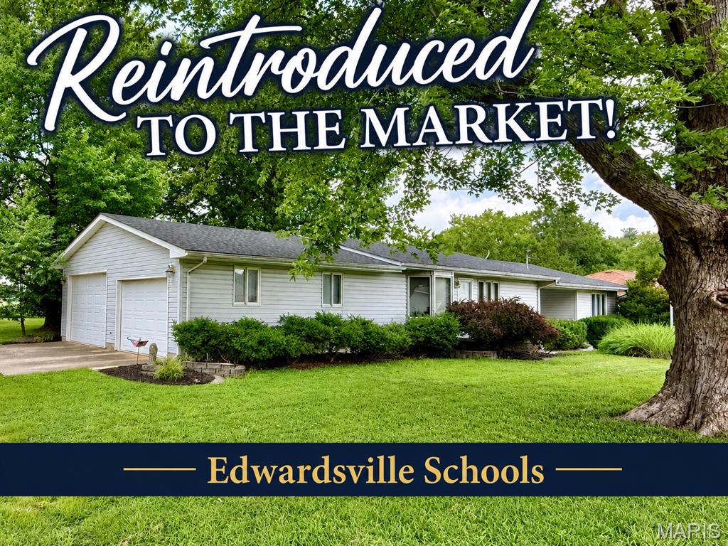 Edwardsville Schools! This S P A C I O U S home has so much to offer your family! The highlights of this home include a huge step-down great room with plenty of room for family gatherings and home office, and steps out to a large covered concrete patio and paver patio overlooking a beautiful park-like backyard and open field. The kitchen appliances are all less than a year old and included! Two bedrooms and a large master bath ensuite. Nice landscaping, second driveway, and two car attached garage! Electrical updates just completed!